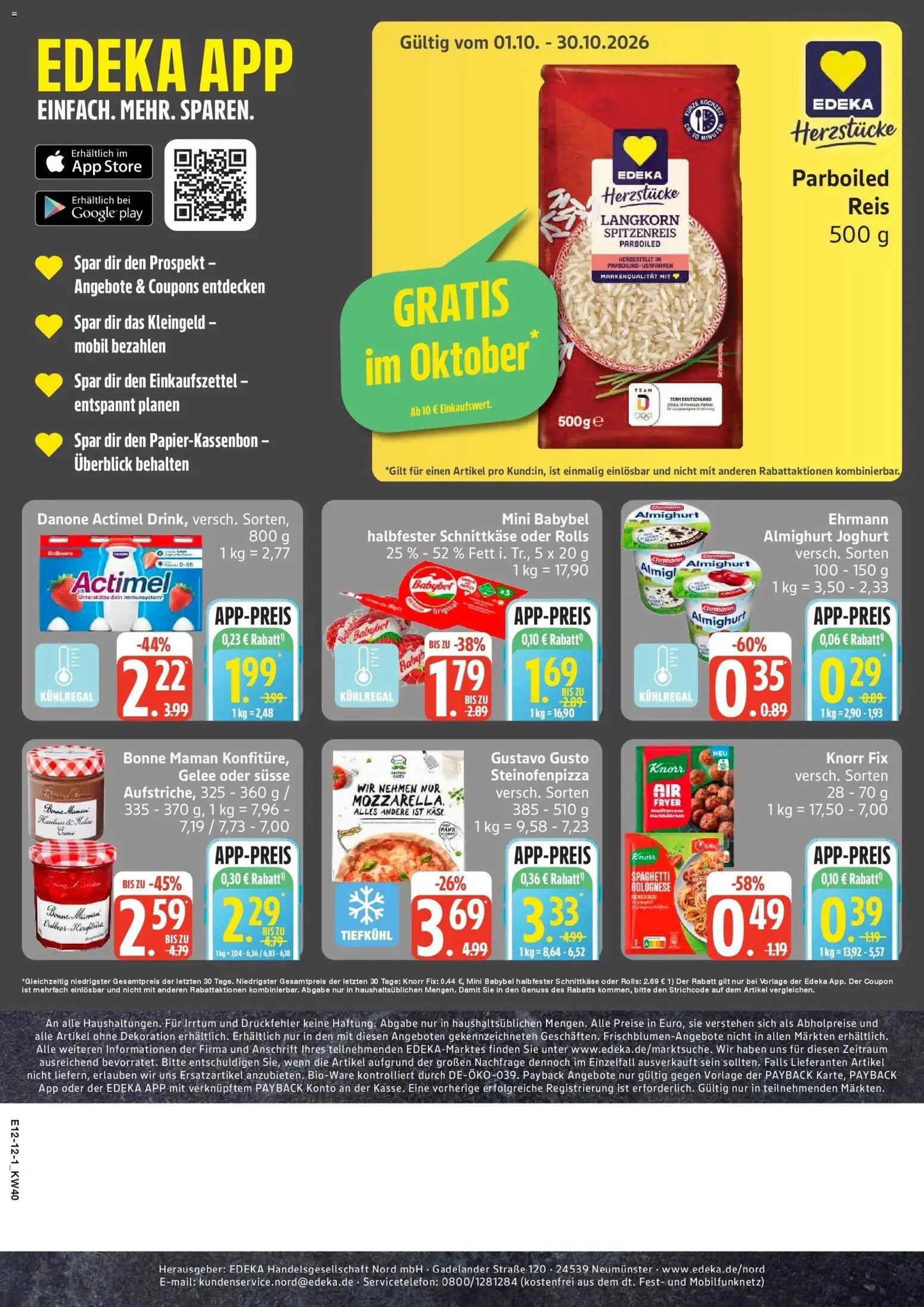 Edeka Prospekt Sterup (ab 28.09.2026) » Angebote Online | Seite: 12 | Produkte: Käse, Spaghetti, Babybel, Reis