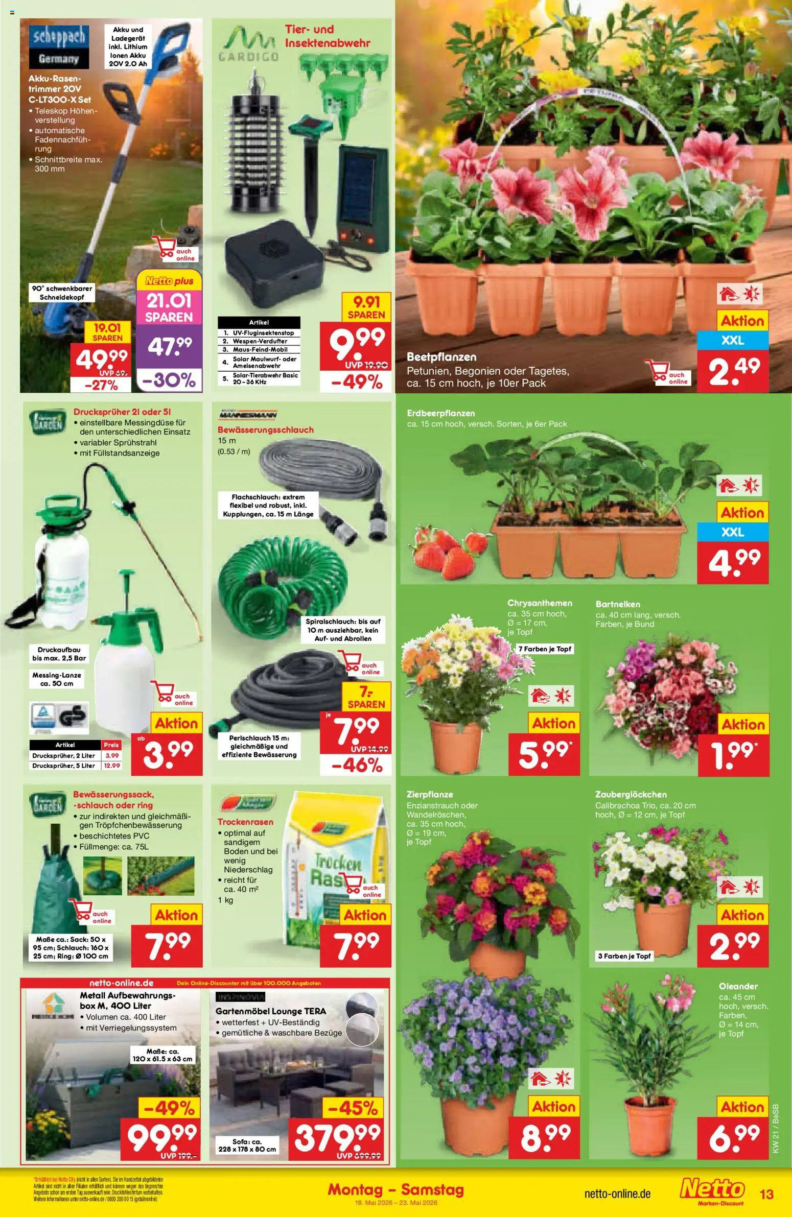 Netto Marken-Discount Prospekt 	 – gültig ab 18.05.2026 | Seite: 13 | Produkte: Sofa, Gartenmöbel, Box, Ladegerät