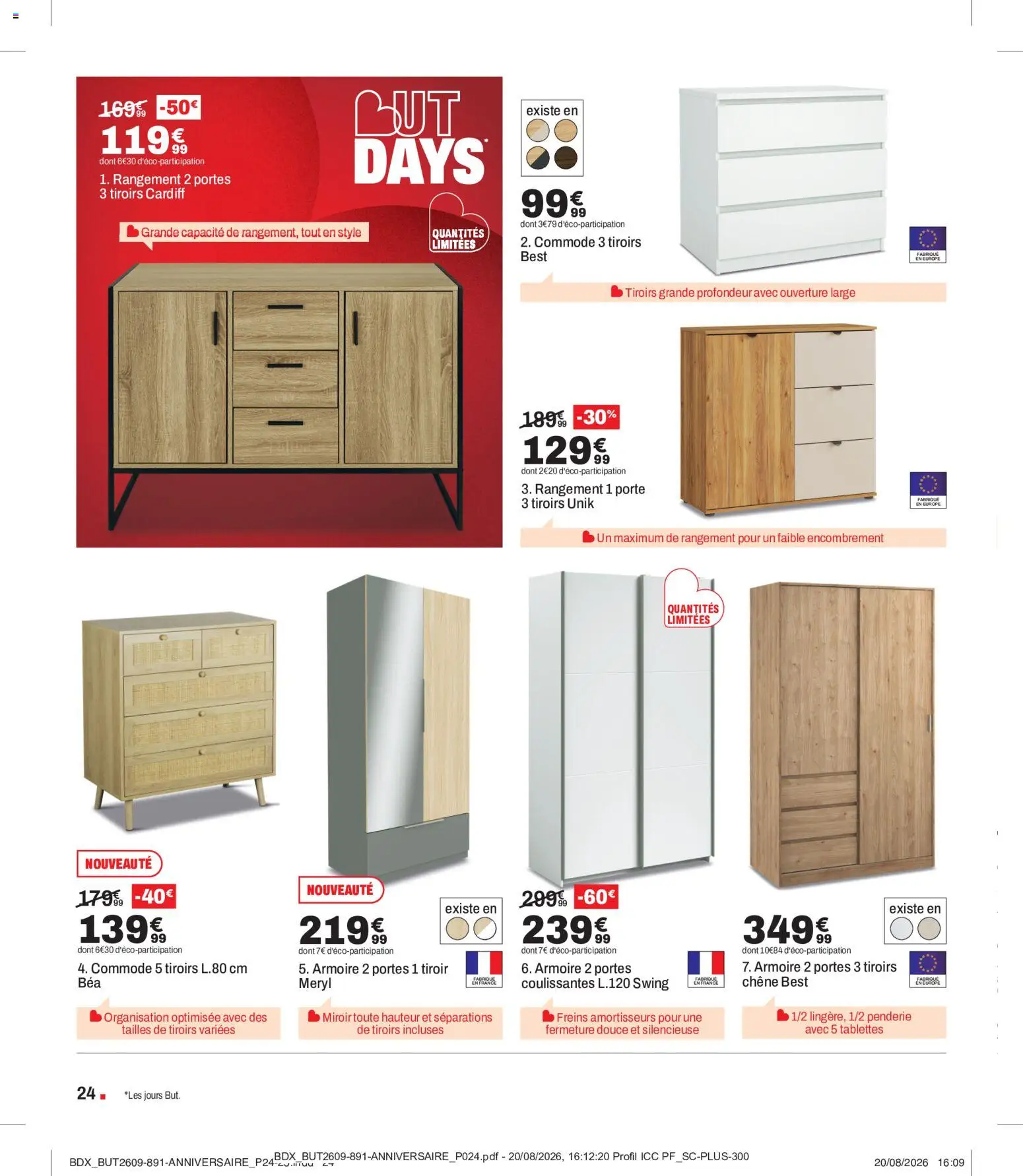 {H1} | Page: 24 | Produits: Armoire, Commode, Portes, Tiroirs