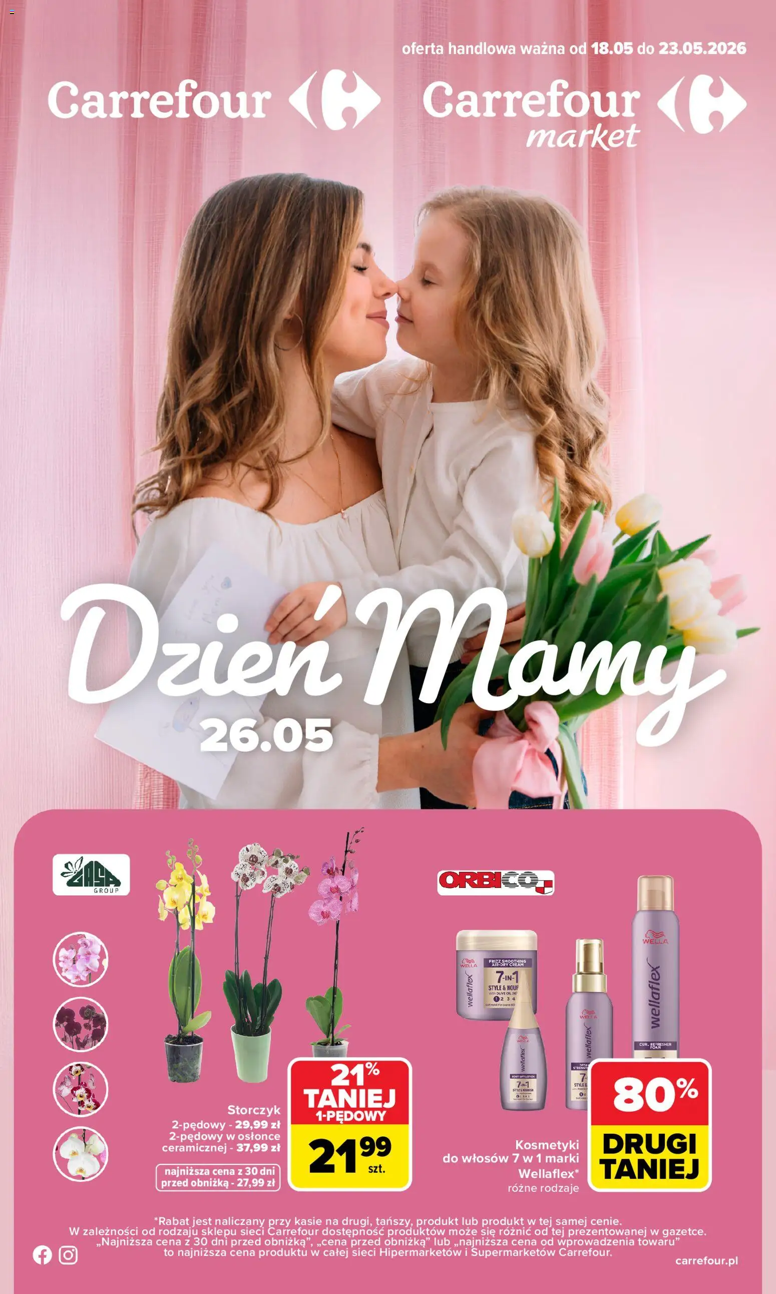 Carrefour gazetka - Dzień Mamy od 18.05.2026 | Strona: 1 | Produkty: Kosmetyki, Storczyk