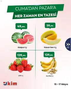 15.05.2026 tarihinden itibaren geçerli olan Kim Market kataloğu önizlemesi | Sayfa: 1