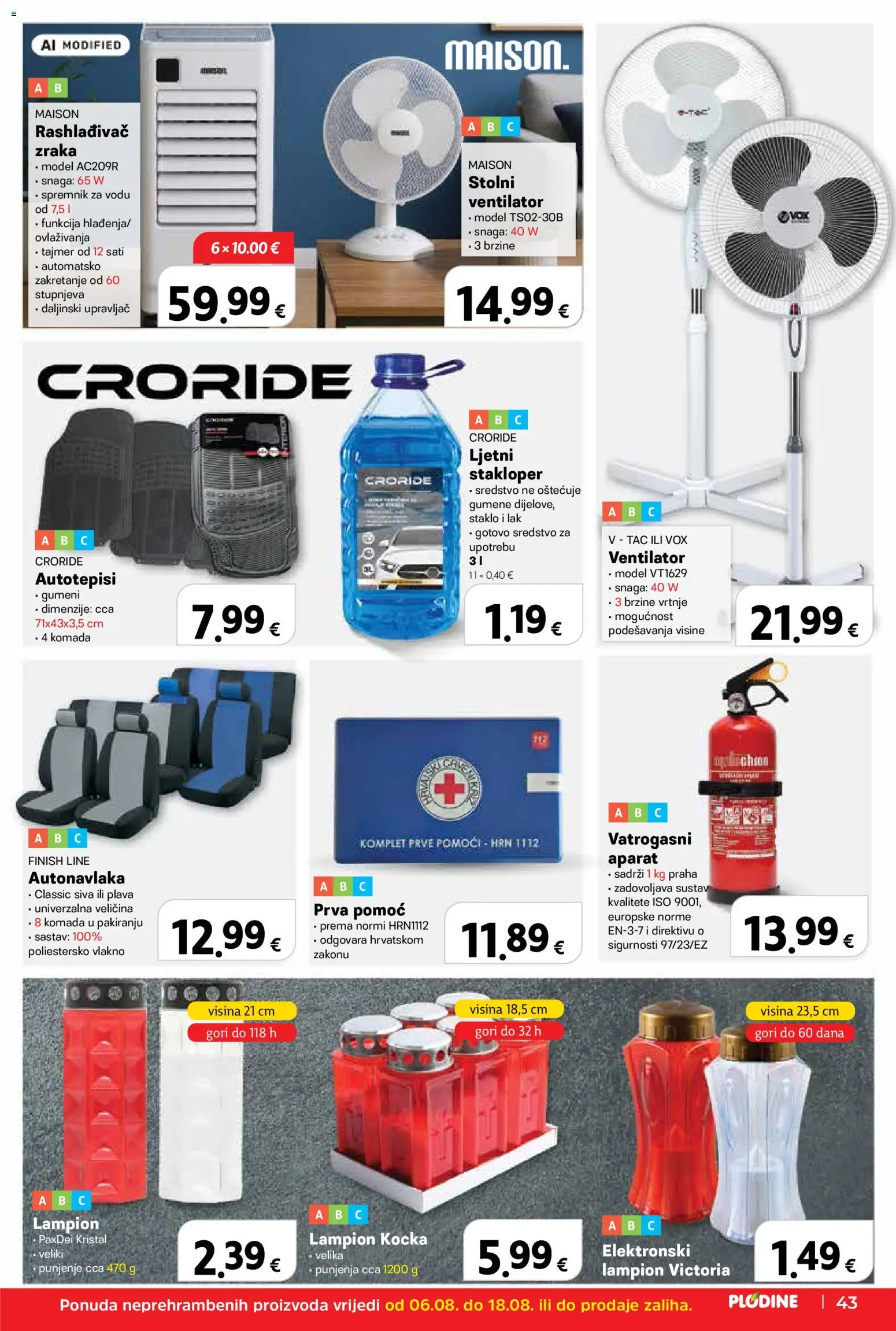 Plodine katalog | vrijedi od 06.08.2026 | Stranica: 43 | Proizvodi: Ventilator, Lampion, Finish