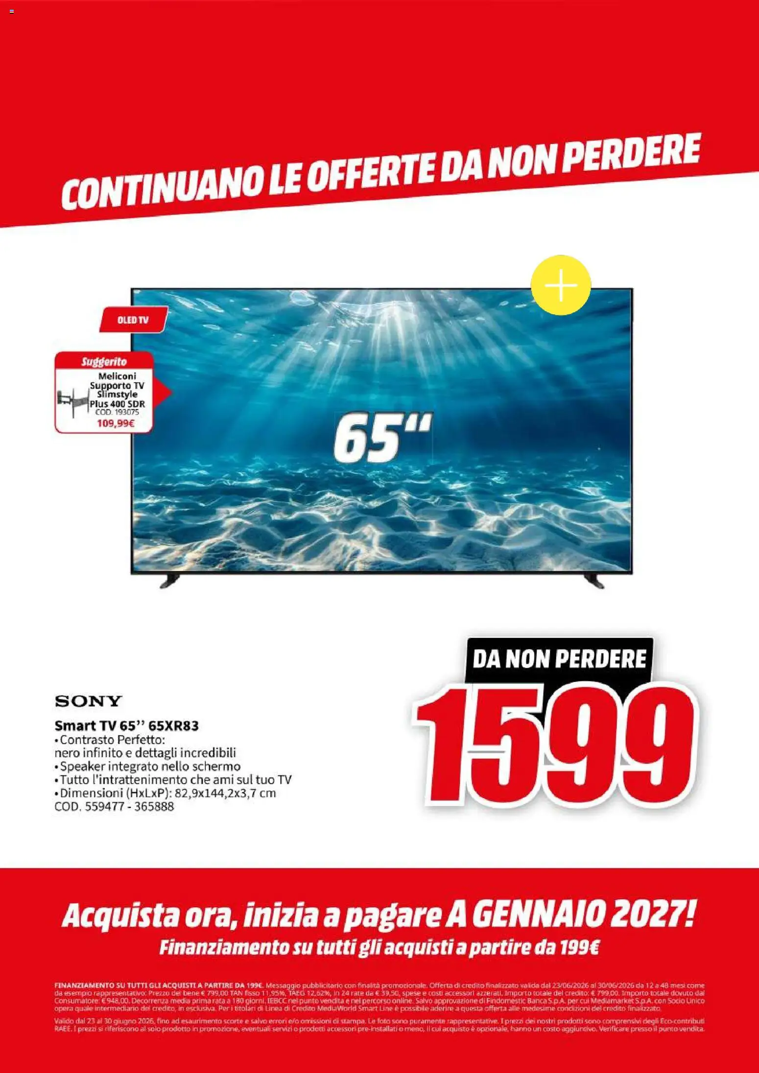 Volantino Media World del 23/06/2026 | Pagina: 41 | Prodotti: Schermo, smart TV, TV, Speaker