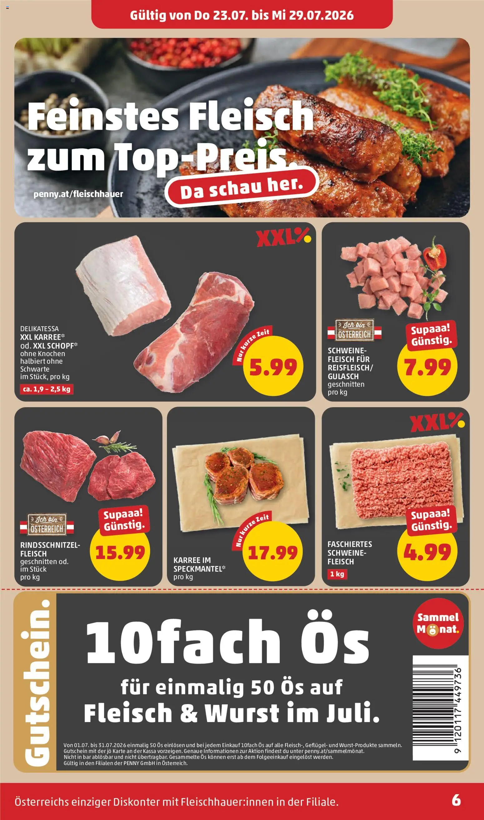 Penny Markt Flugblatt gültig ab 23.07.2026 | Seite: 6 | Produkte: Wurst