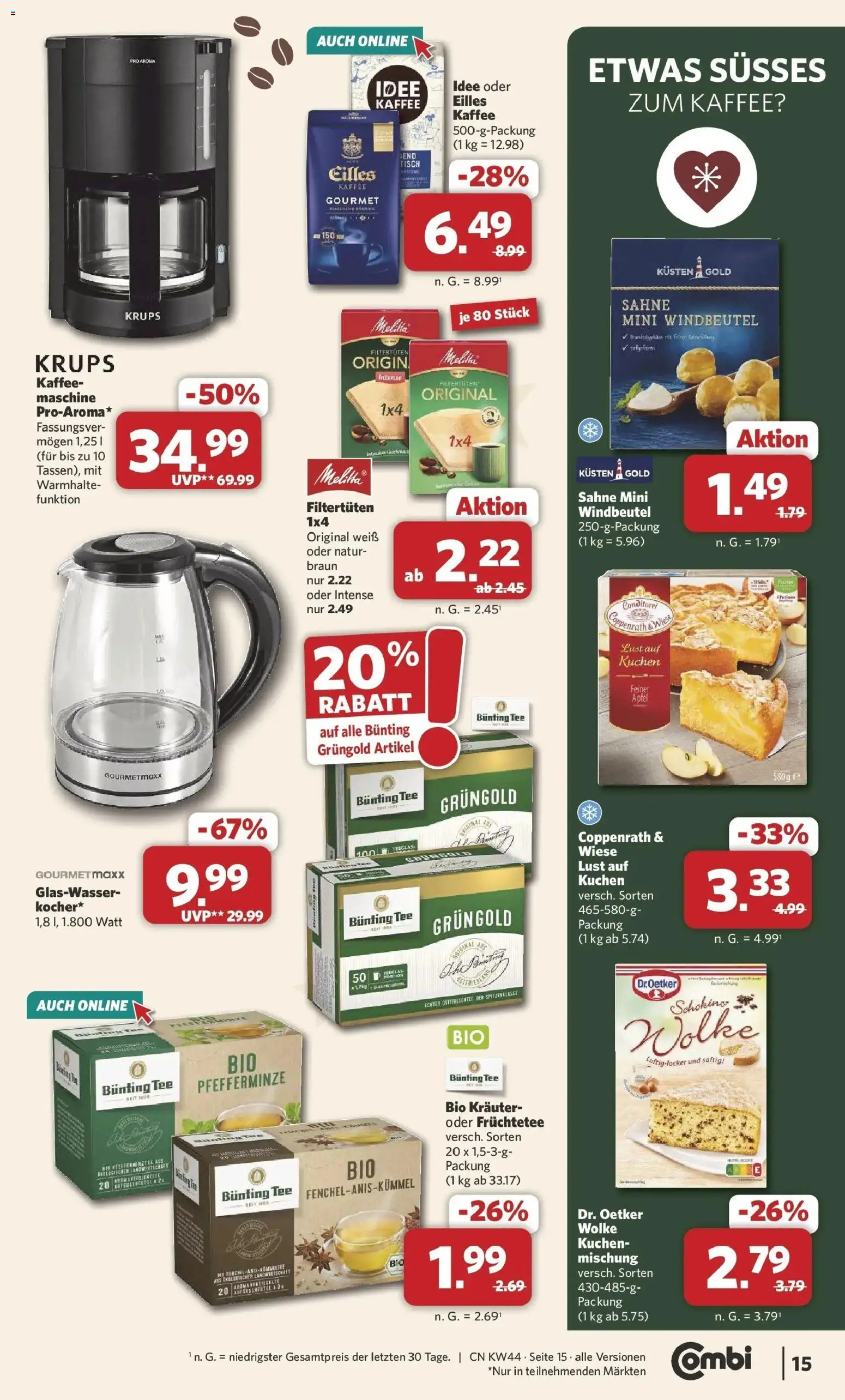 Combi Prospekt Steinhagen (ab 26.10.2026) zum Blättern | Seite: 15 | Produkte: Krups, Kaffee, Tisch, Tee