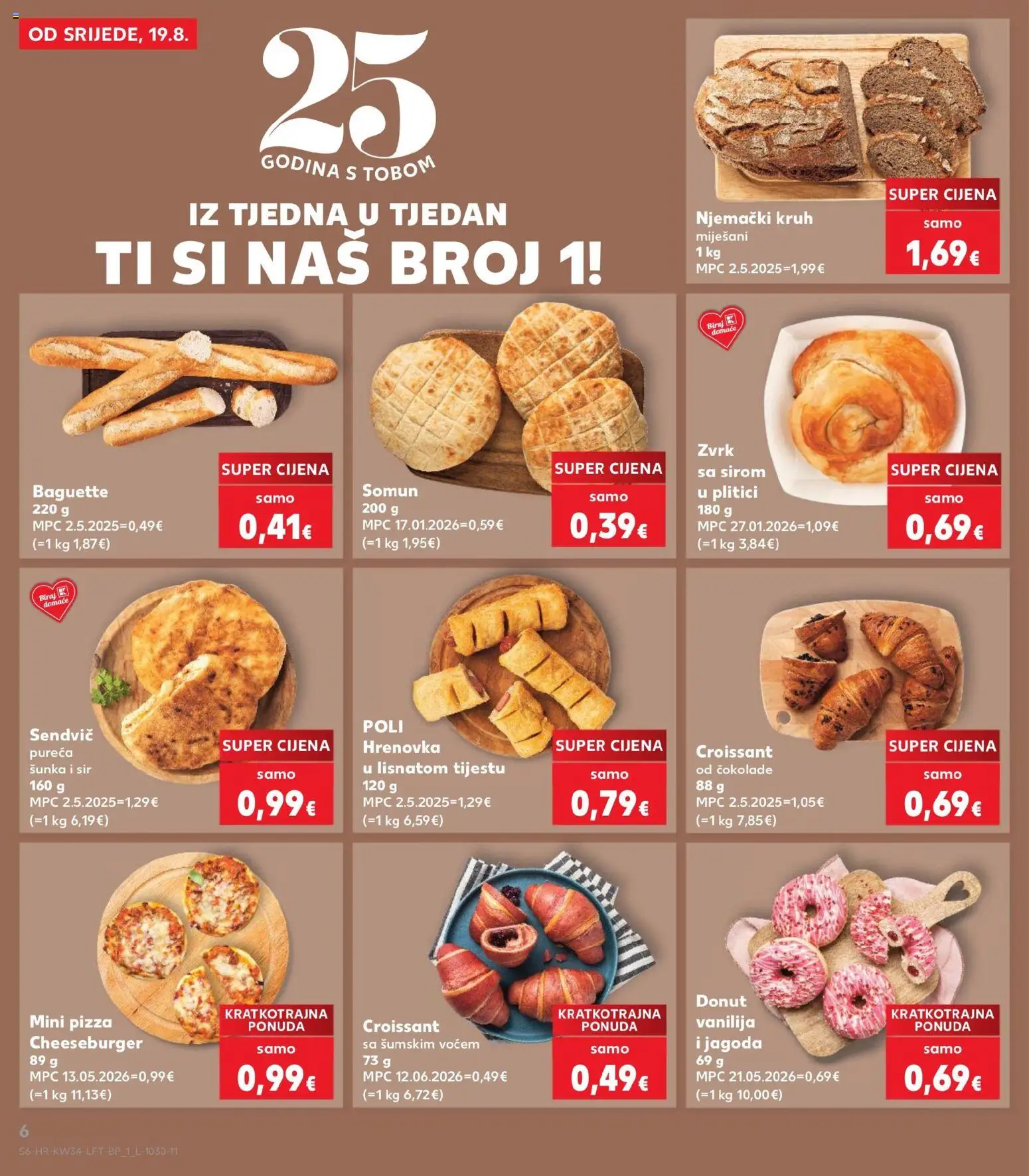 Kaufland katalog | vrijedi od 19.08.2026 | Stranica: 6 | Proizvodi: Sandwich, Sir, Kruh, Baguette