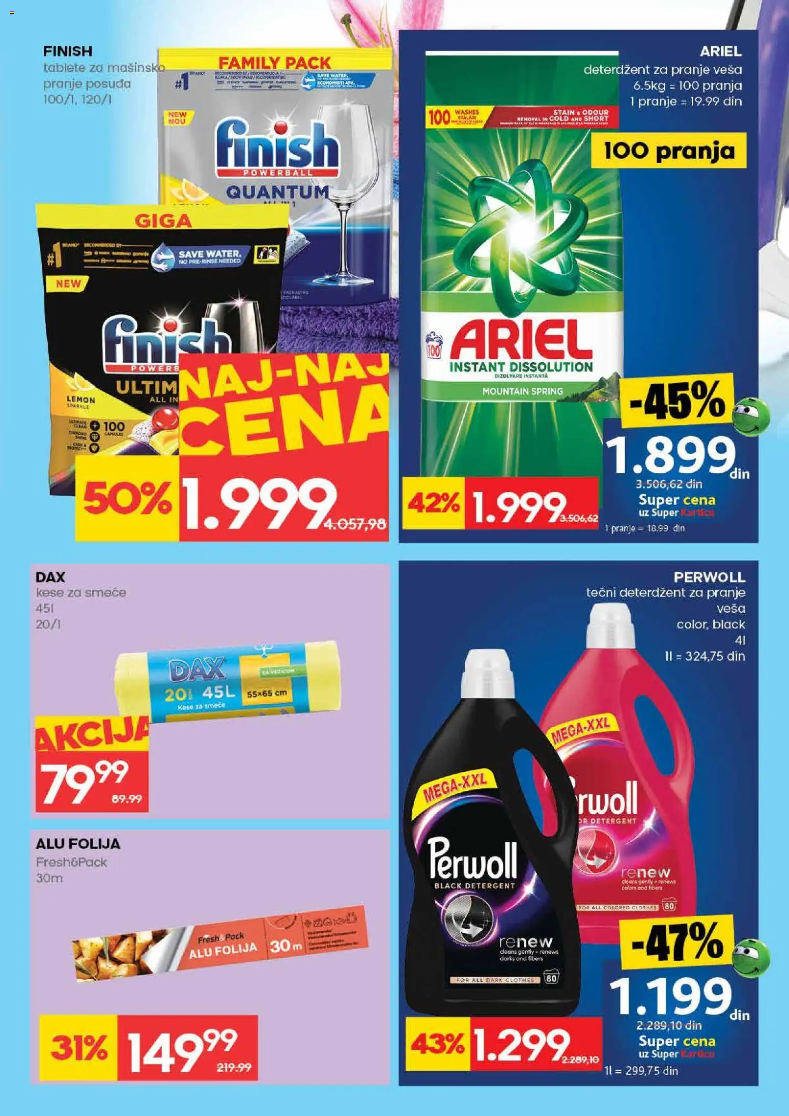 Idea katalog - važi od 09.04.2026 | Strana: 33 | Proizvode: Deterdžent, Tečni deterdžent, Ariel, Perwoll