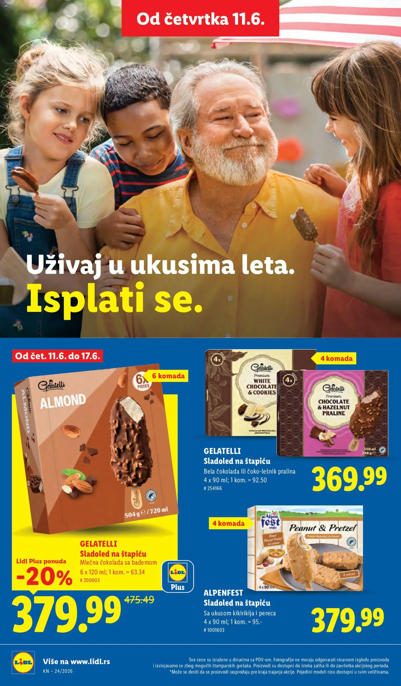 Lidl katalog - važi od 11.06.2026 | Strana: 42 | Proizvode: Sladoled, Praline, Čokolada, Mlečna čokolada