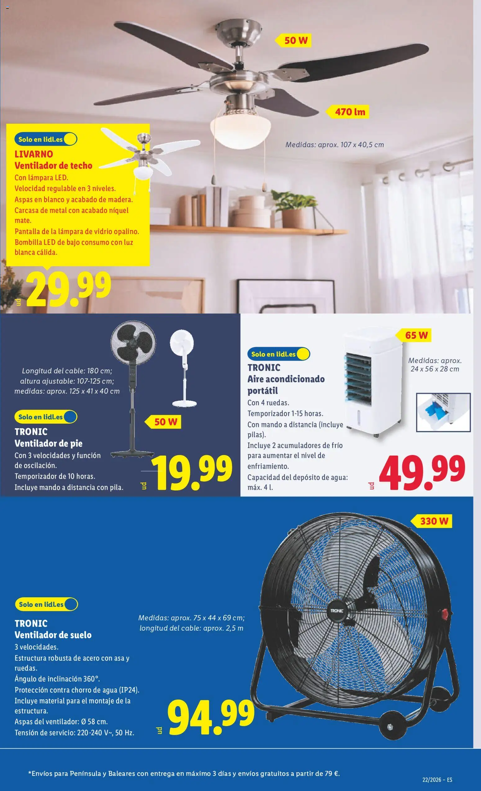 Lidl folleto de bazar │ válido desde el 25.05.2026 | Página: 3 | Productos: Cable, Aire acondicionado, Ventilador de pie, Lámpara