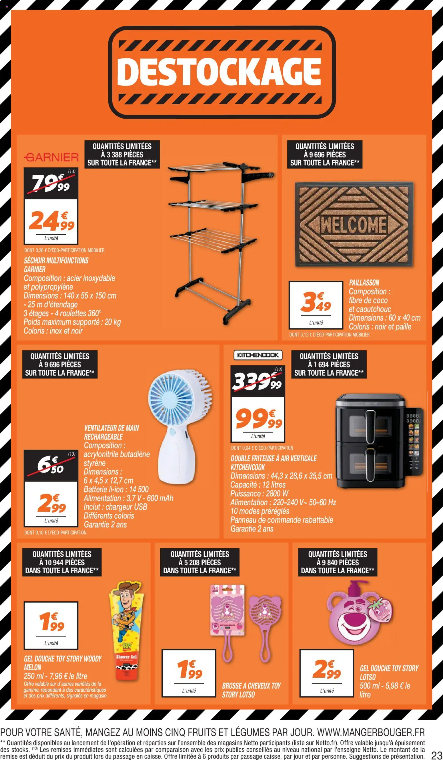 {H1} | Page: 23 | Produits: USB, Poids, Brosse à cheveux, Batterie