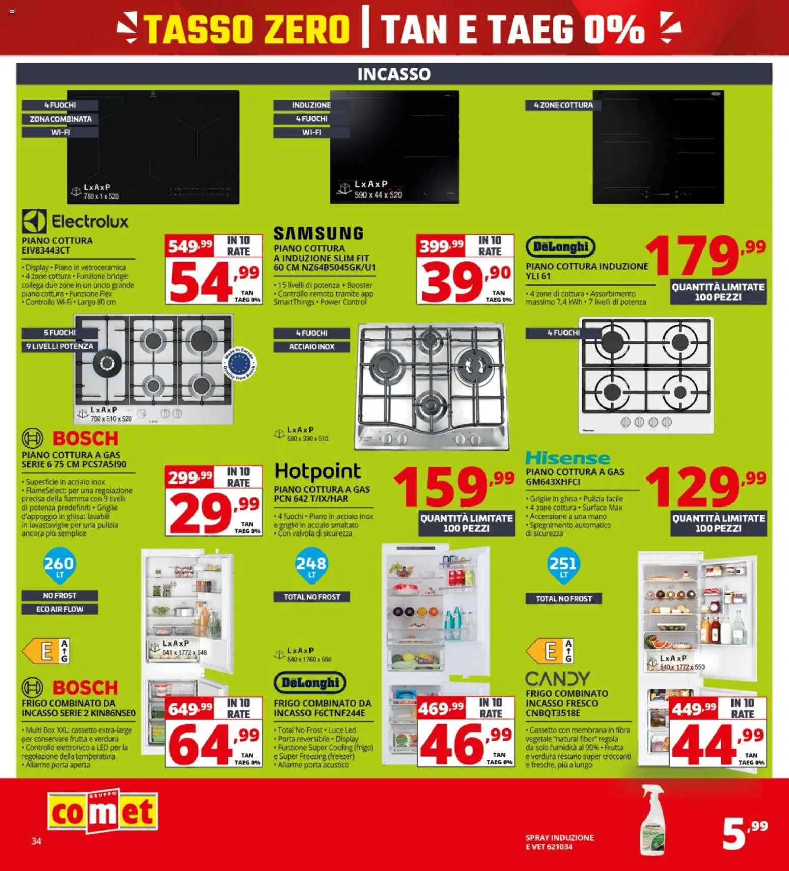 Volantino Comet del 16/07/2026 | Pagina: 34 | Prodotti: Frutta, Freezer, Lavastoviglie, Samsung