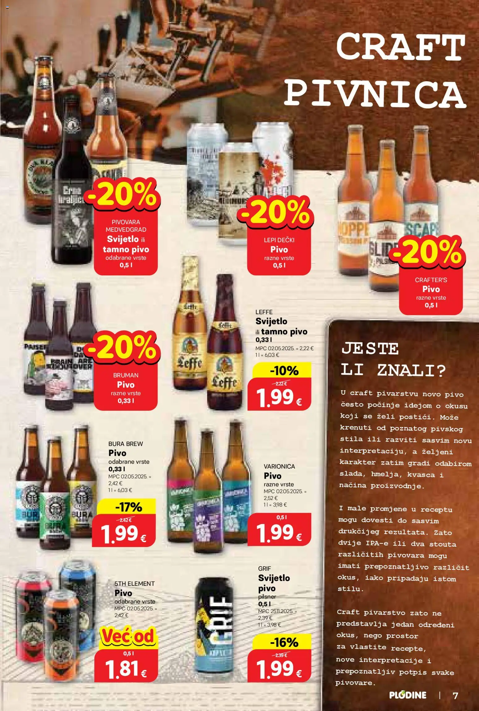 Plodine katalog | vrijedi od 09.09.2026 | Stranica: 7 | Proizvodi: Pivo