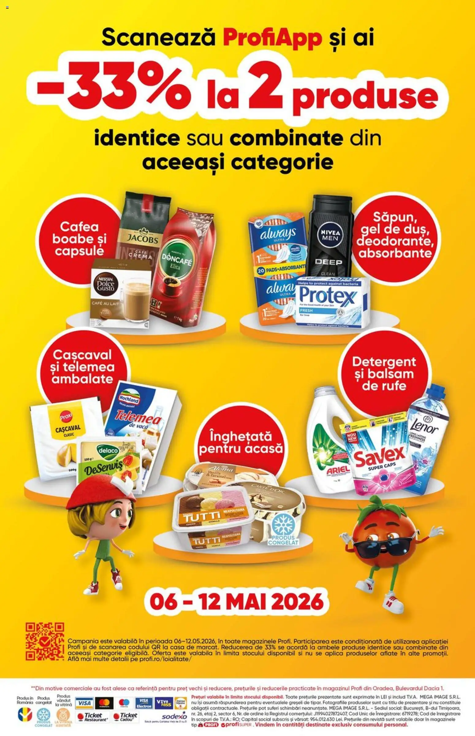 Noul catalog Profi – valabil de la 29.04.2026 | Pagină: 16 | Produse: Pomelo, Light Kedi Konservesi, Balsam de rufe, Absorbante