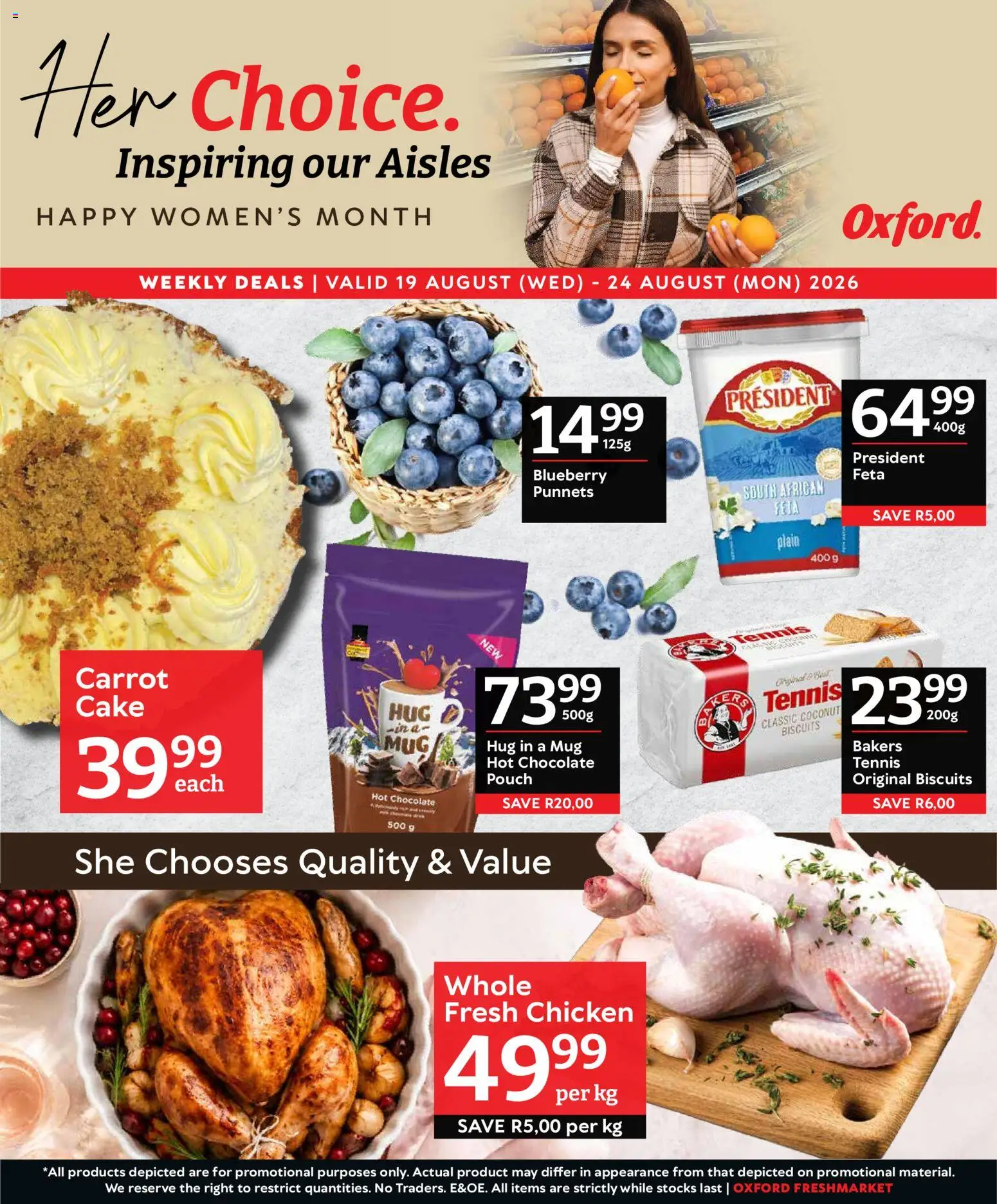 New Oxford Freshmarket catalogue – valid from 19/08/2026 | Page: 1 | Products: Cake, Chocolate, Chicken, Mug
