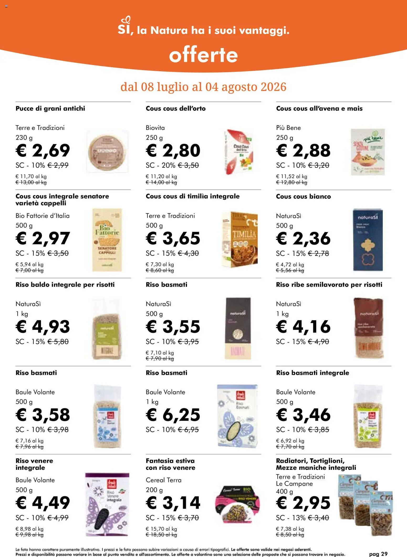 Volantino Natura Sì del 08/07/2026 | Pagina: 29