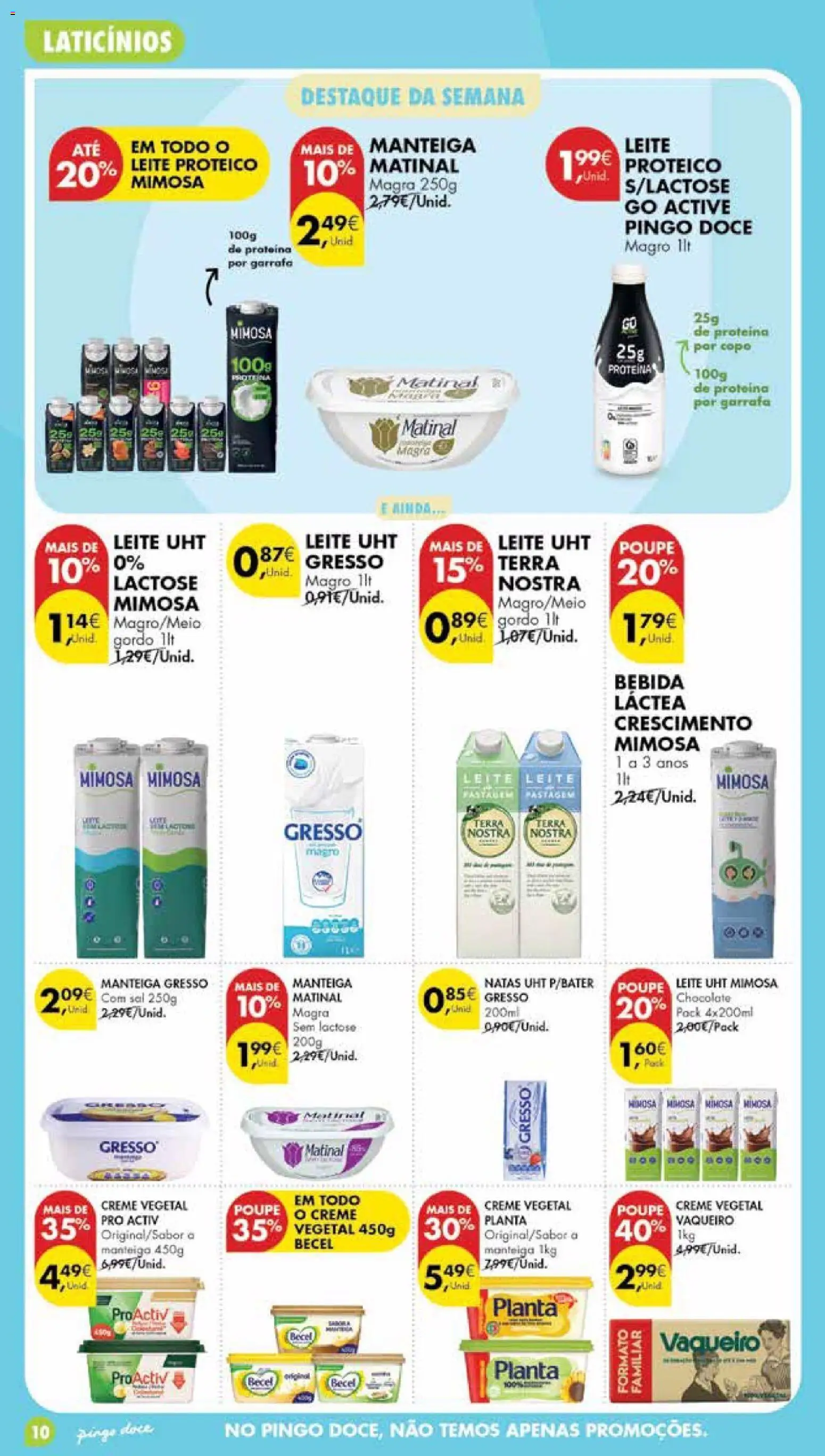 Pingo Doce Poupe Esta Semana Madeira │ válido de 18/08/2026 | Página: 10 | Produtos: Leite UHT, Manteiga, Chocolate, Creme