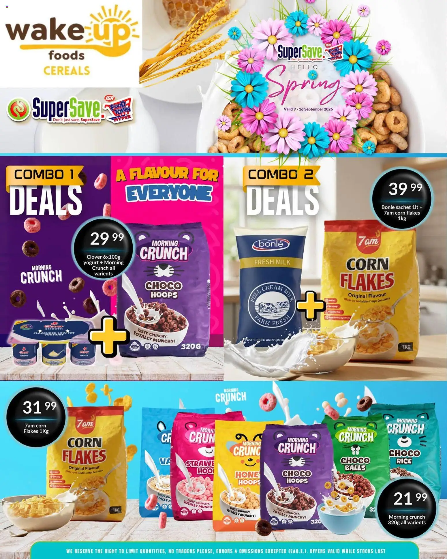 New Super Save catalogue – valid from 09/09/2026 | Page: 26 | Products: Corn flakes, Milk, Yogurt, Rice
