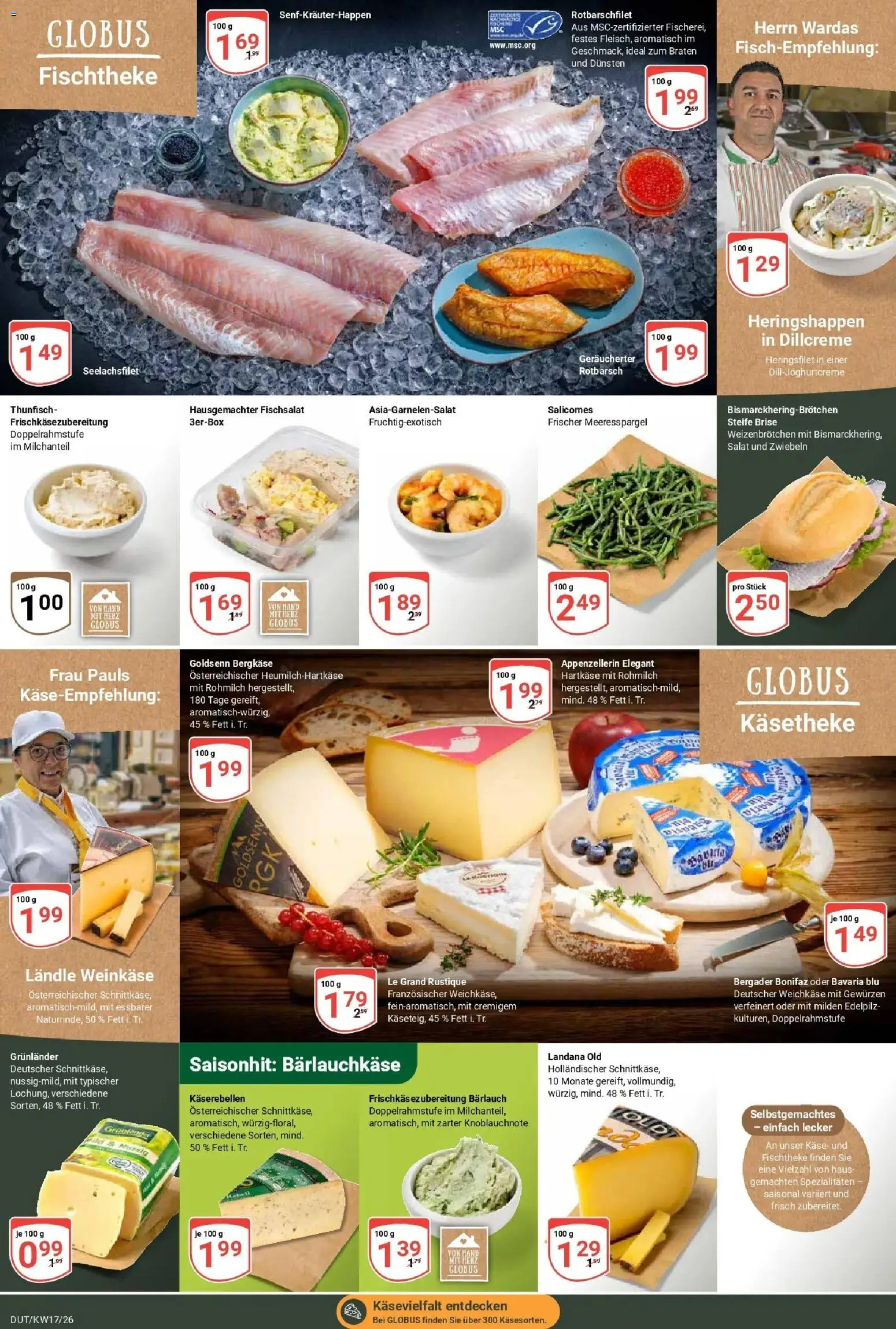 Globus Prospekt Wetzlar-Dutenhofen	 – gültig ab 20.04.2026 | Seite: 10 | Produkte: Käse, Thunfisch, Grunlander, Salat