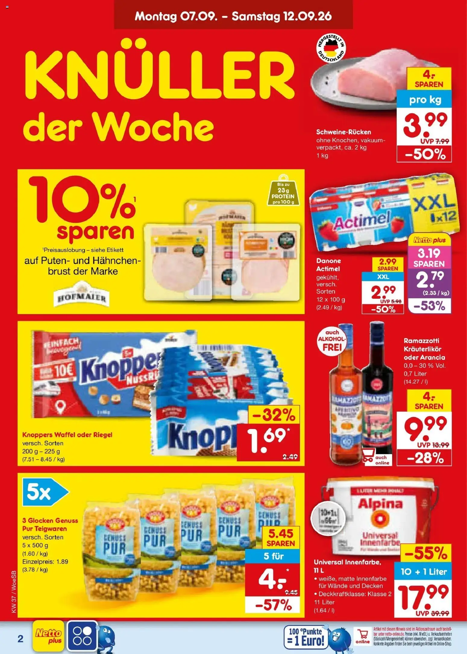 Netto Marken-Discount Prospekt Gemmingen – gültig ab 07.09.2026 | Seite: 4 | Produkte: Hahnchen, Alkohol, Schweinerucken, Ramazzotti