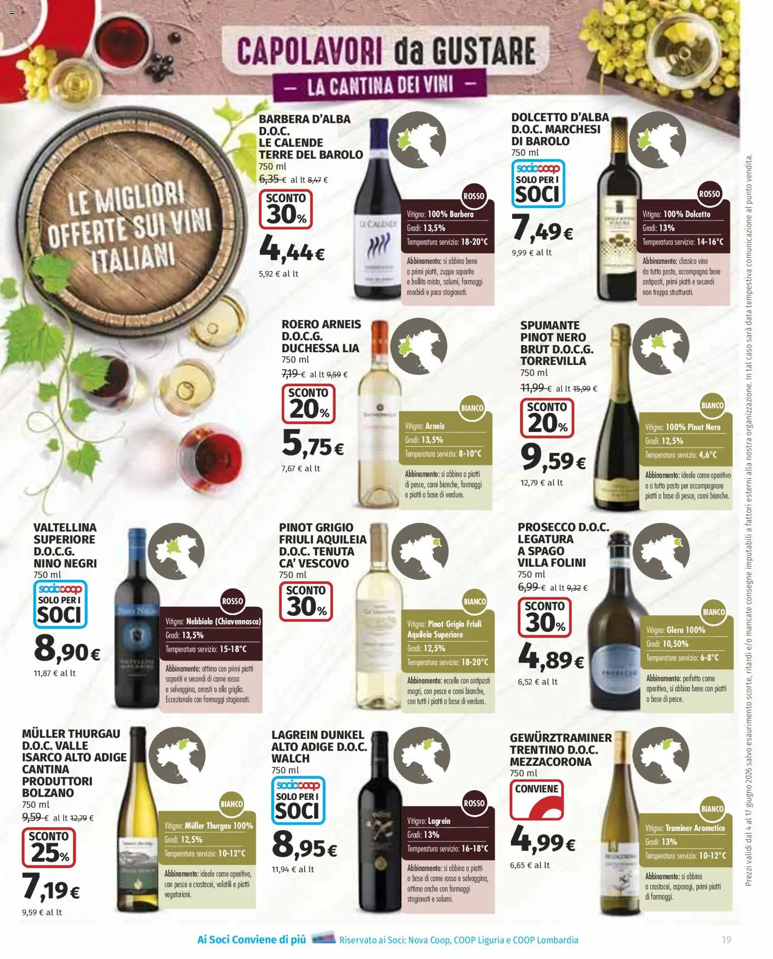 Volantino Ipercoop del 04.06.2026 | Pagina: 19 | Prodotti: Pesce, Prosecco, Vino, Data