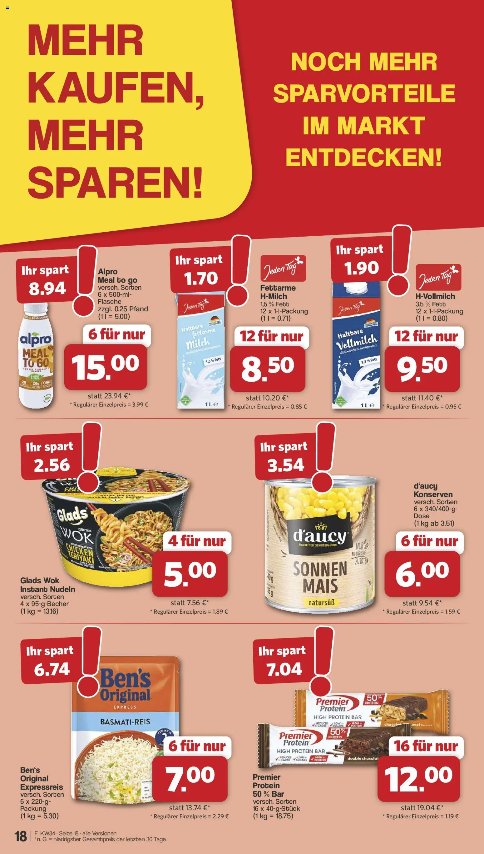 Famila Nordwest Prospekt – gültig ab 17.08.2026 | Seite: 18 | Produkte: Mais, Basmatireis, Alpro, Wok