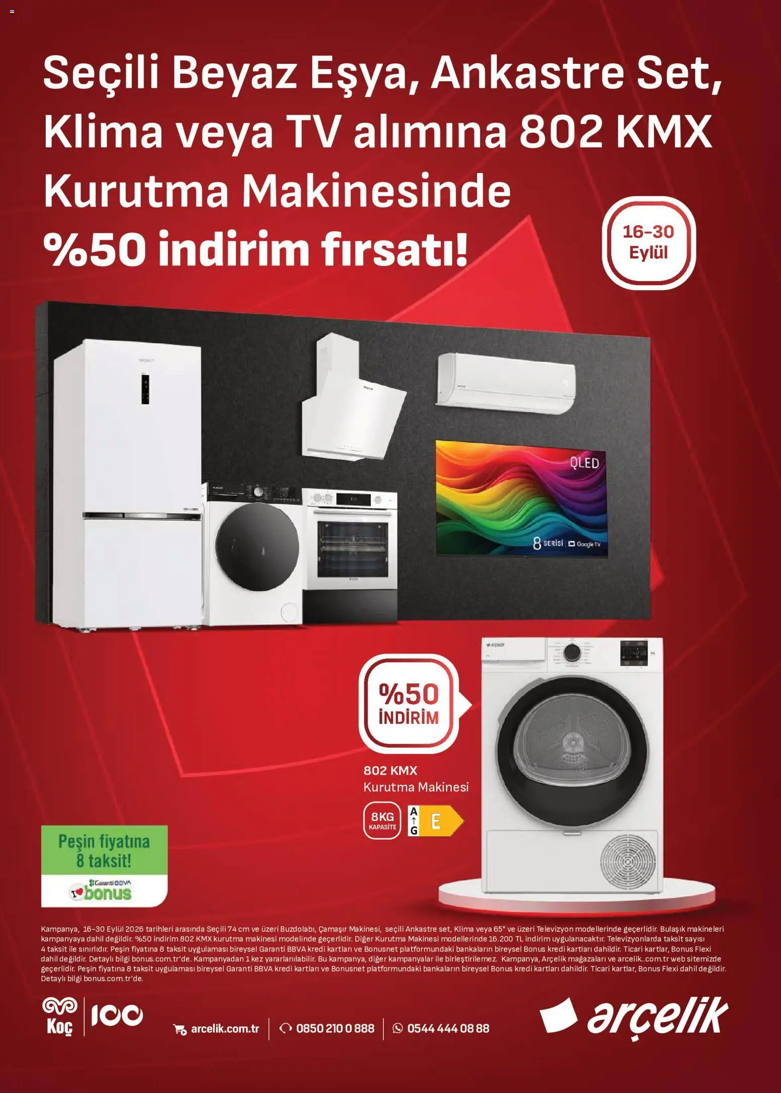 Arçelik - İklimlendirme Kataloğu - 16 Eylül 2026 tarihinden itibaren geçerlidir | Sayfa: 2 | Ürünler: Kurutma makinesi, TV, Televizyon, Klima