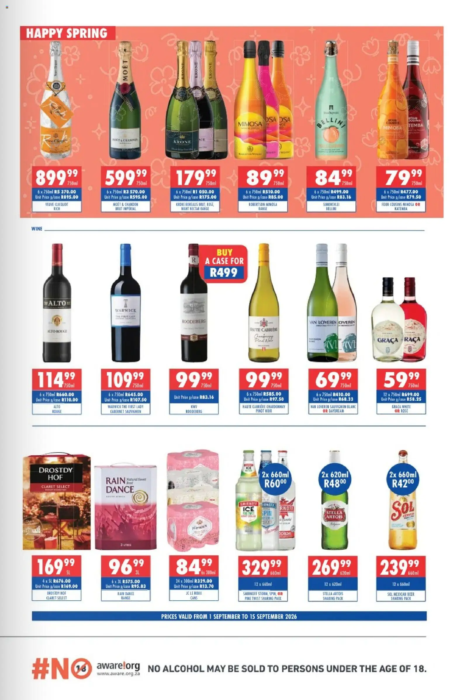 New Ultra Liquors catalogue – valid from 01/09/2026 | Page: 4 | Products: Case, Alcohol, Wine, Beer