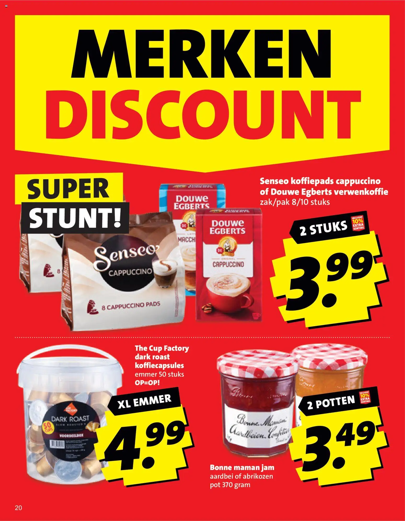 {H1} | Pagina: 20 | Producten: Koffiepads, Aardbeien, Jam, Pads
