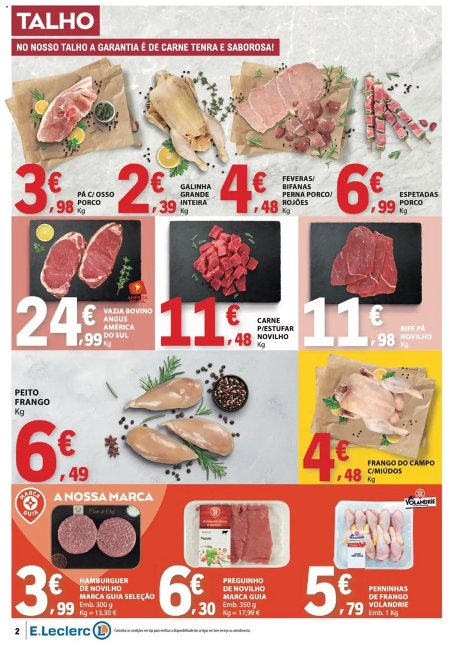 E.Leclerc folheto │ válido de 01/10/2026 | Página: 2 | Produtos: Frango, Hambúrguer, Carne, Pá