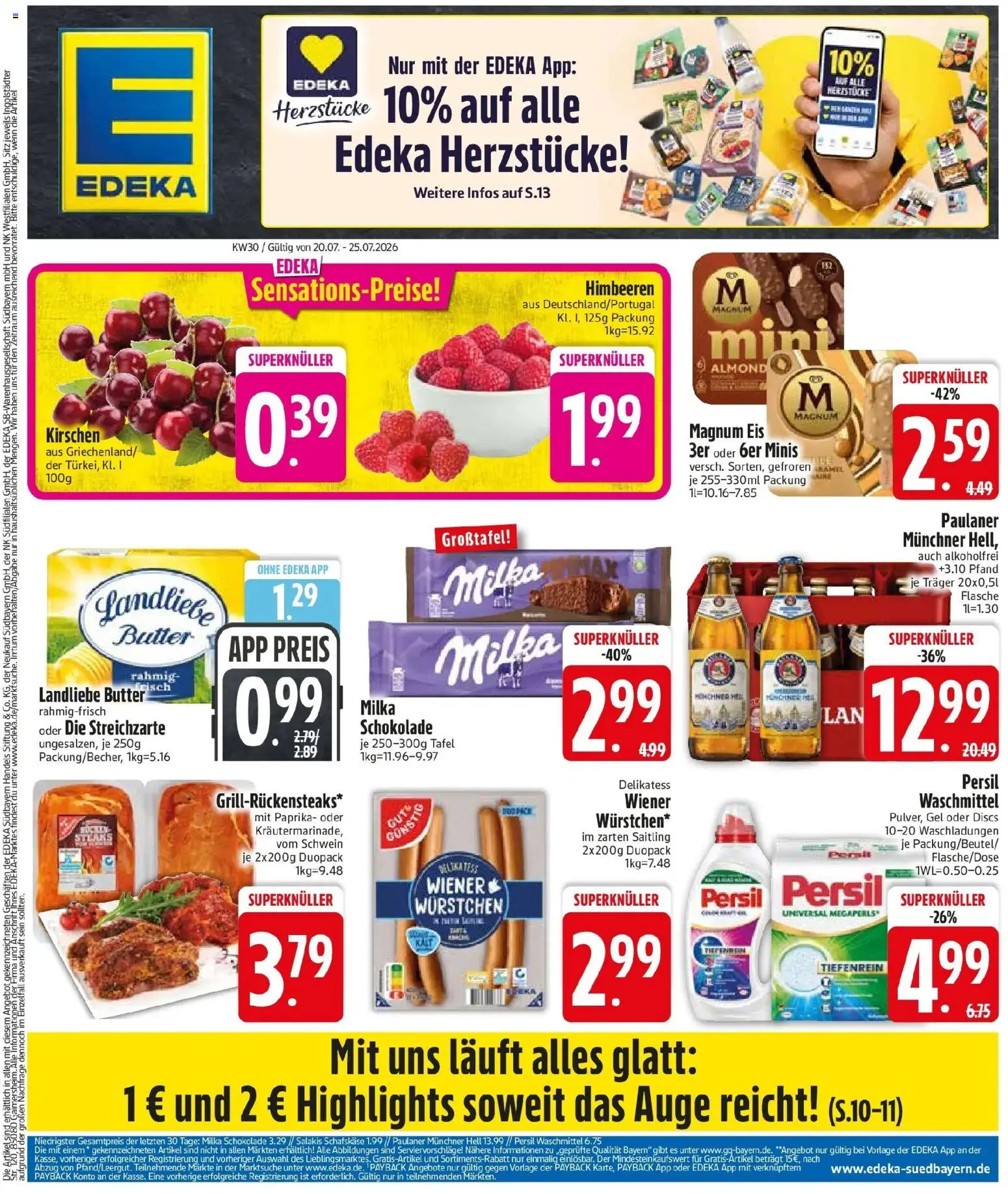 Edeka prospekt Sauerlach – gültig ab 20.07.2026 | Seite: 3 | Produkte: Schokolade, Landliebe butter, Paprika, Eis