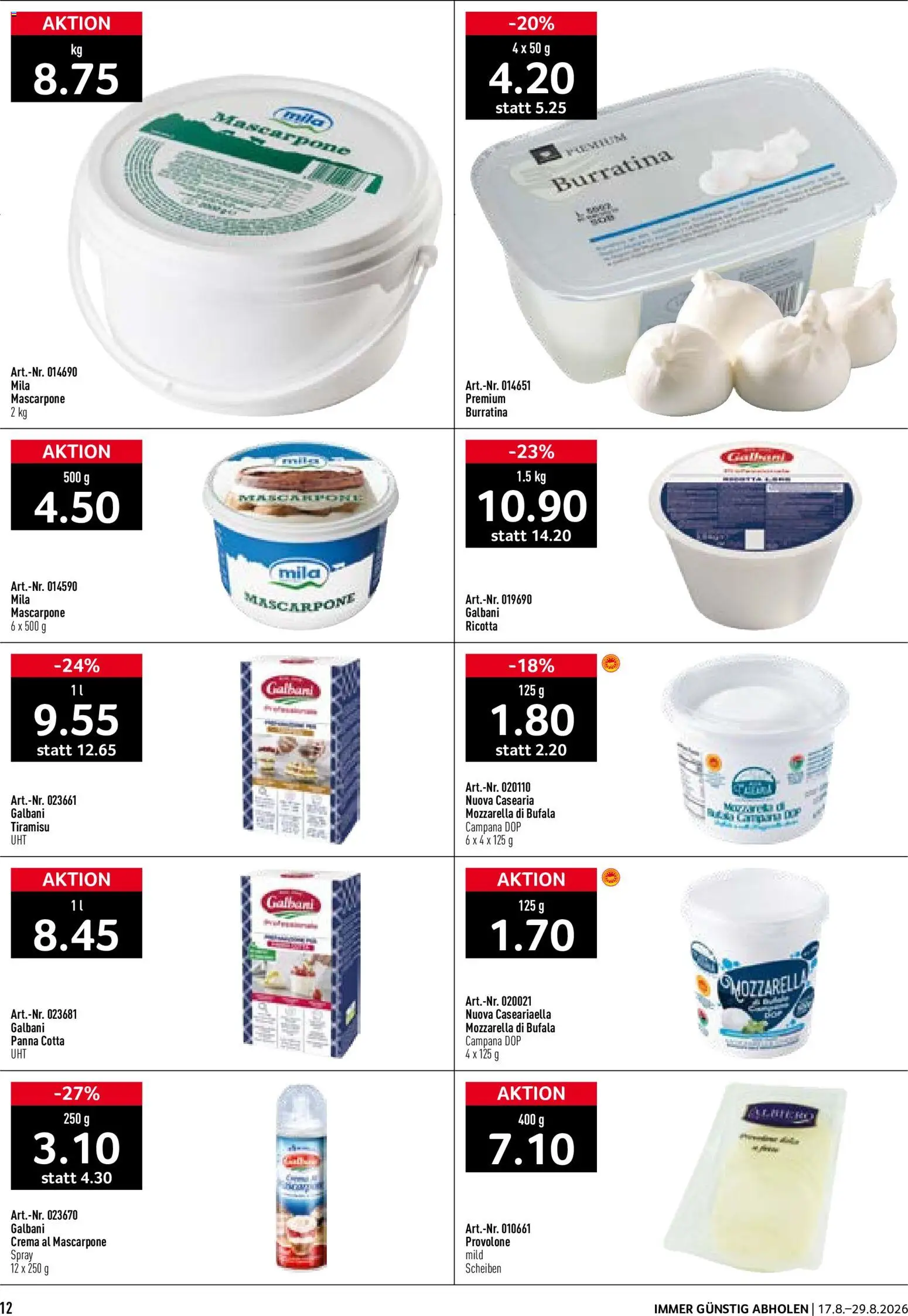 Prodega aktionen Ciao Hola Ola – gültig ab 17.08.2026 | Seite: 12 | Produkte: Mascarpone, Ricotta