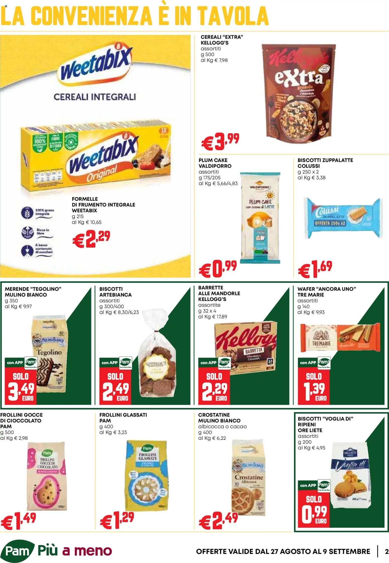 Volantino PAM del 27/08/2026 | Pagina: 2 | Prodotti: Mandorle, Barretta, Cacao, Frollini