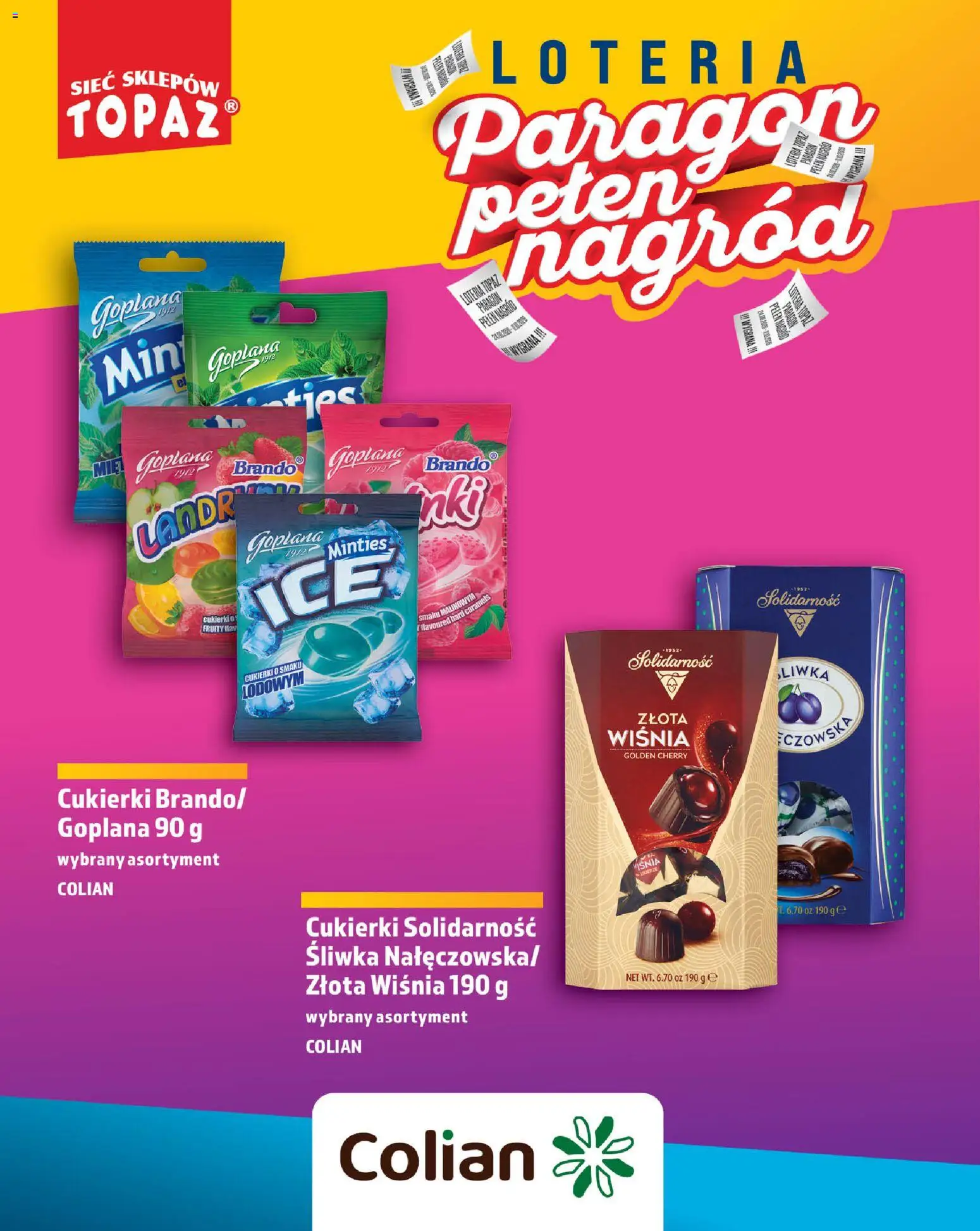 Topaz gazetka - Loteria Paragonowa od 24.08.2026 | Strona: 80 | Produkty: Cukierki