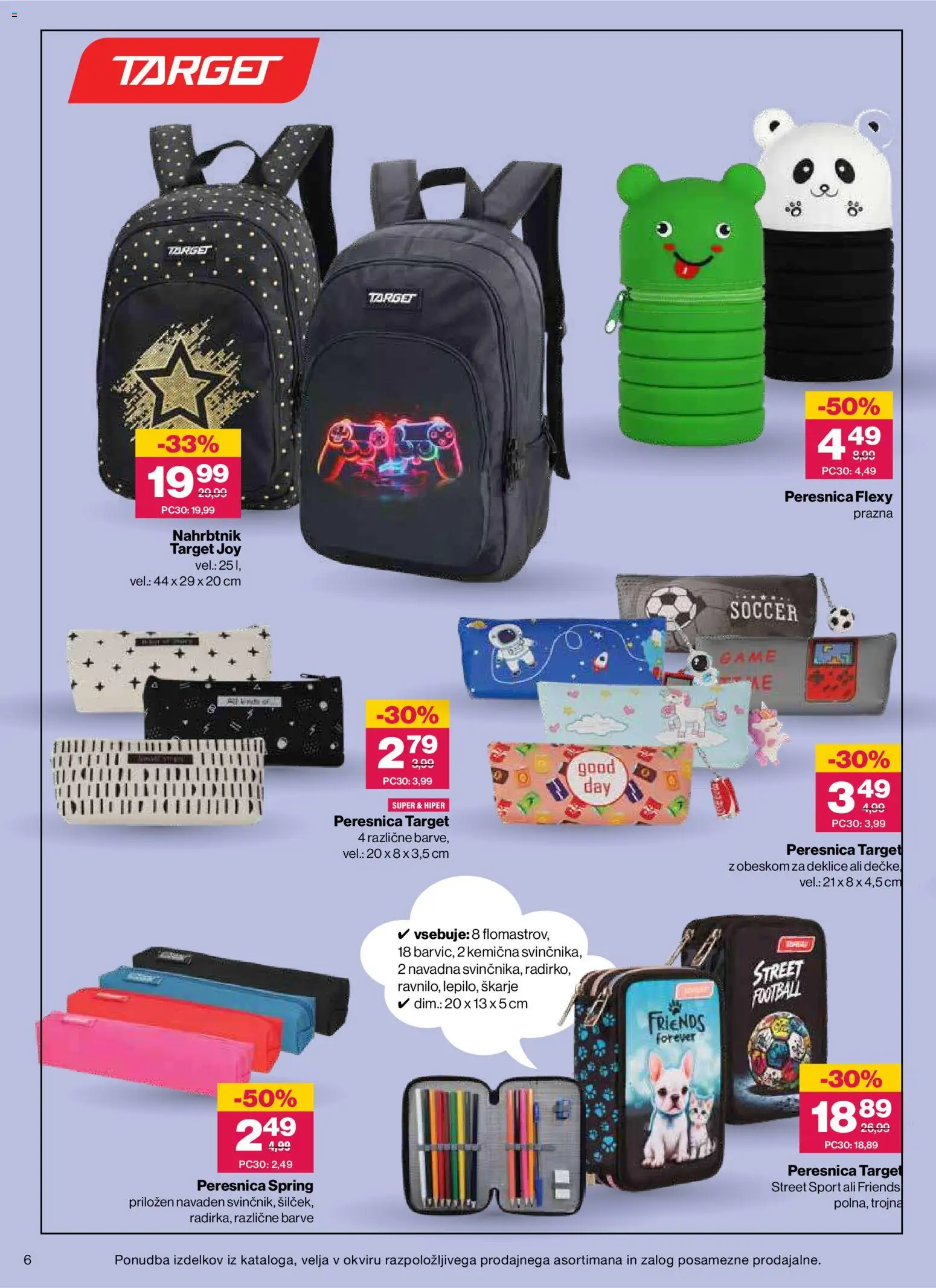 Novi Mercator katalog ponudbe – veljaven od 26.08.2026 | Stran: 6 | Izdelki: Peresnica, Nahrbtnik