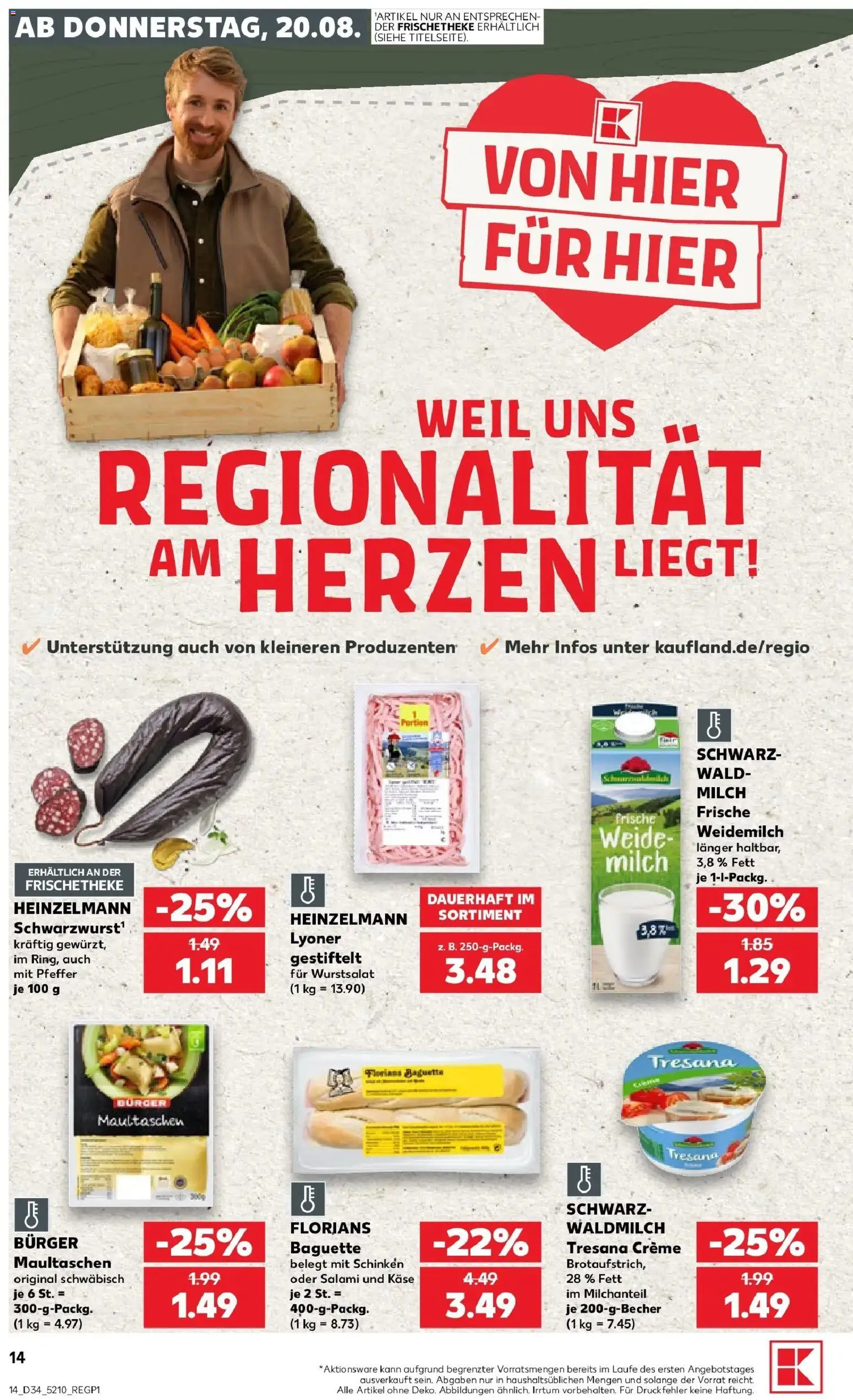 Prospekt Kaufland ab 17.08.2026 » Angebote Online zum Blättern | Seite: 25 | Produkte: Käse, Creme, Salami, Maultaschen