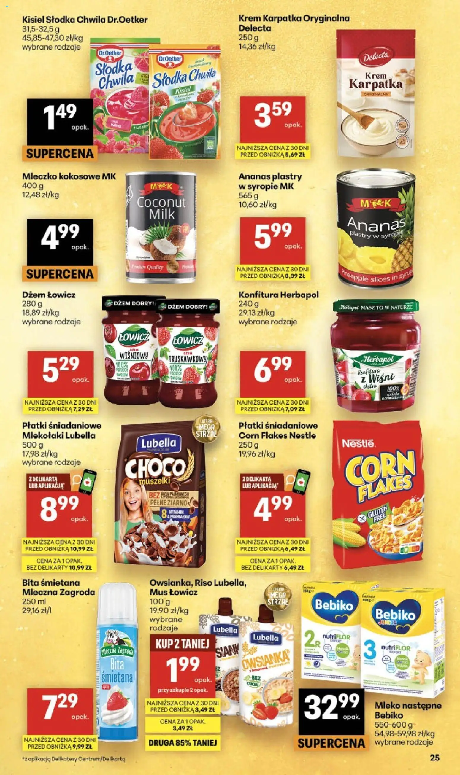 Delikatesy Centrum gazetka od 02.07.2026 | Strona: 25 | Produkty: Owsianka, Mleczko kokosowe, Śmietana, Ananas