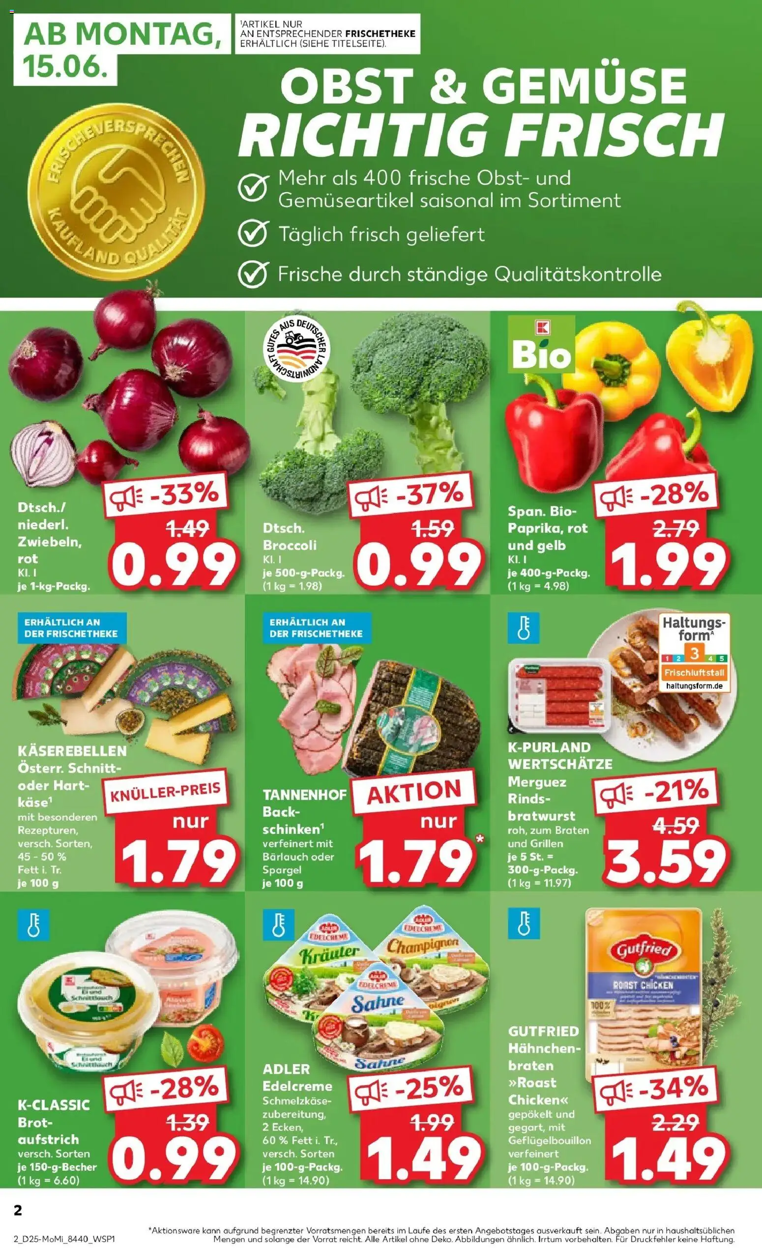 Kaufland Prospekt Göppingen – gültig ab 15.06.2026 | Seite: 4 | Produkte: Hahnchen, Käse, Spargel, Sahne
