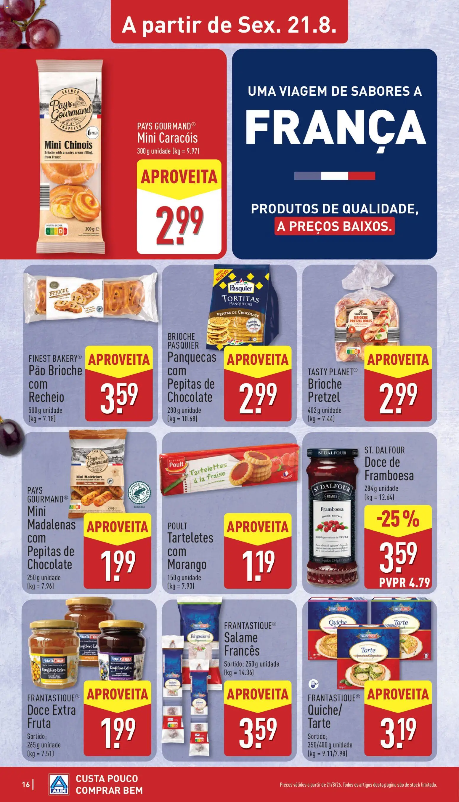 Aldi folheto │ válido de 17/08/2026 | Página: 16 | Produtos: Brioche, Panquecas, Pão, Chocolate