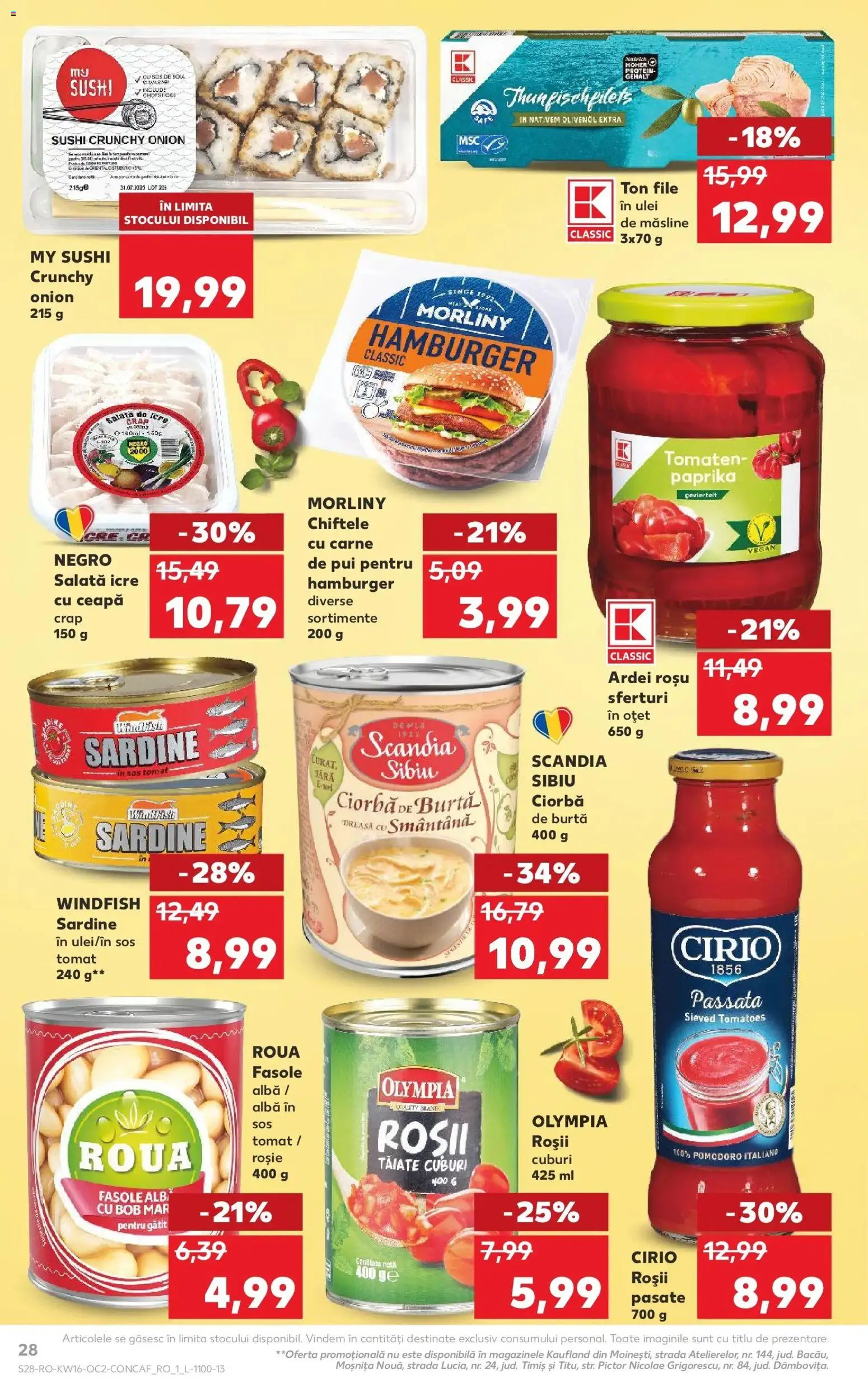 Noul catalog Kaufland – valabil de la 15.04.2026 | Pagină: 28 | Produse: Carne De Pui, Smântână, Salată, Fasole albă