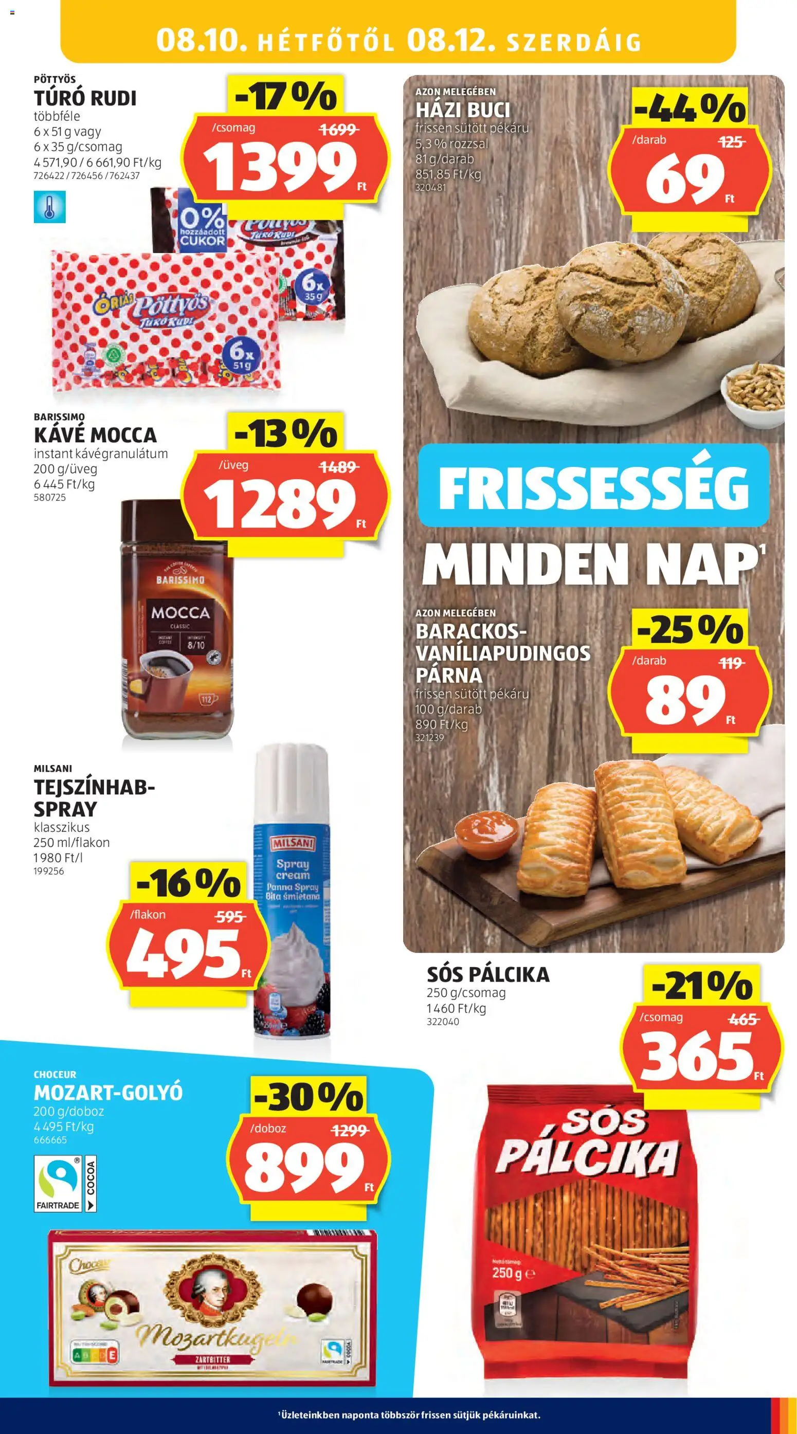 Aldi akciós ujság - amely érvényes a következő dátumtól: 2026.08.06. | Oldal: 29 | Termékek: Choceur, Párna, Sós pálcika, Kávé