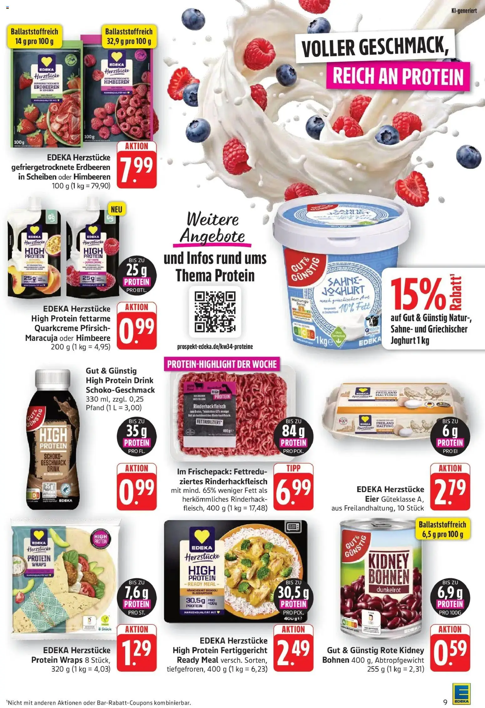 Edeka Prospekt Göppingen (ab 17.08.2026) » Angebote Online | Seite: 9 | Produkte: Hahnchen, Joghurt, Eier, Erdbeeren