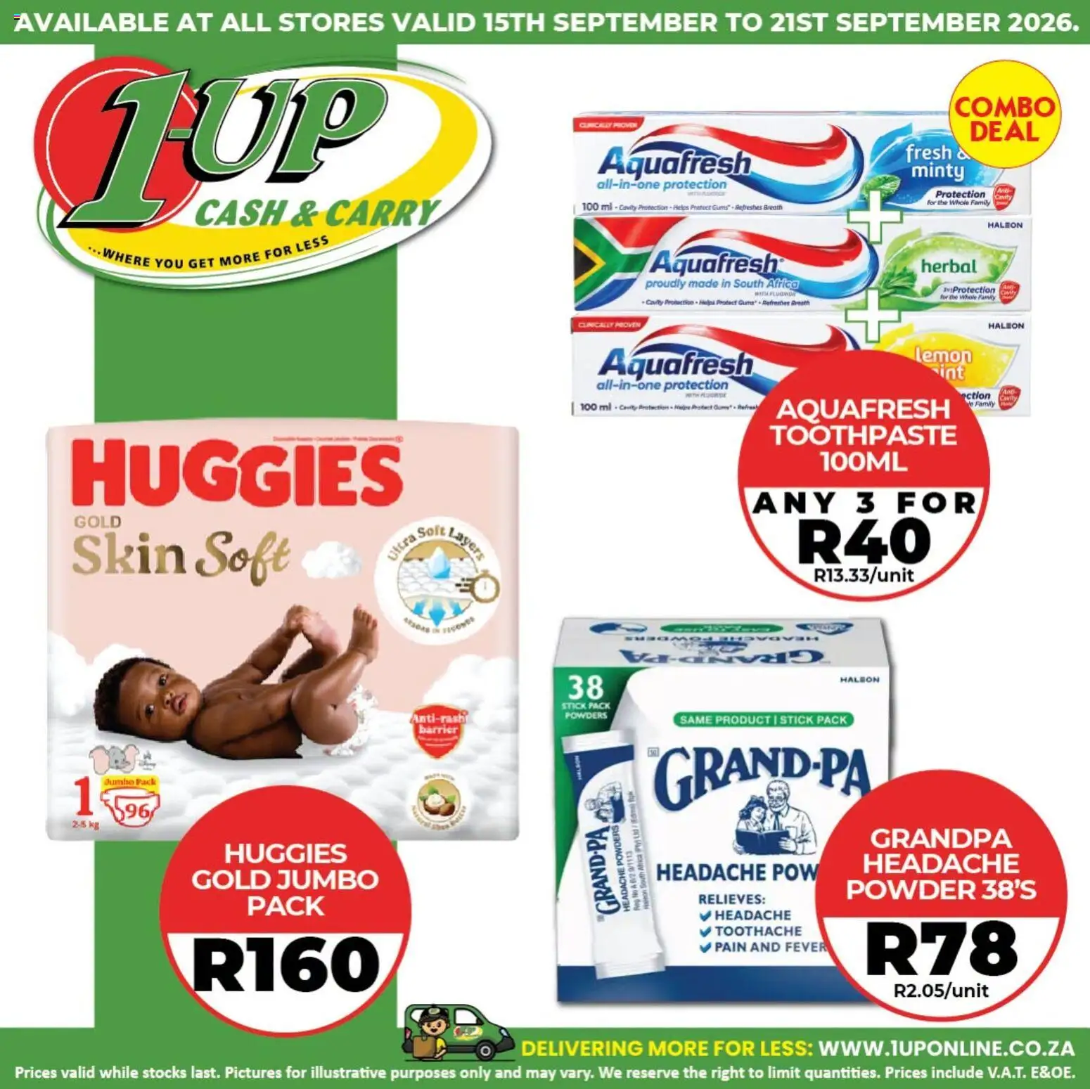 New 1UP Cash & Carry catalogue – valid from 15/09/2026 | Page: 5 | Products: Powder, Toothpaste, Lemon