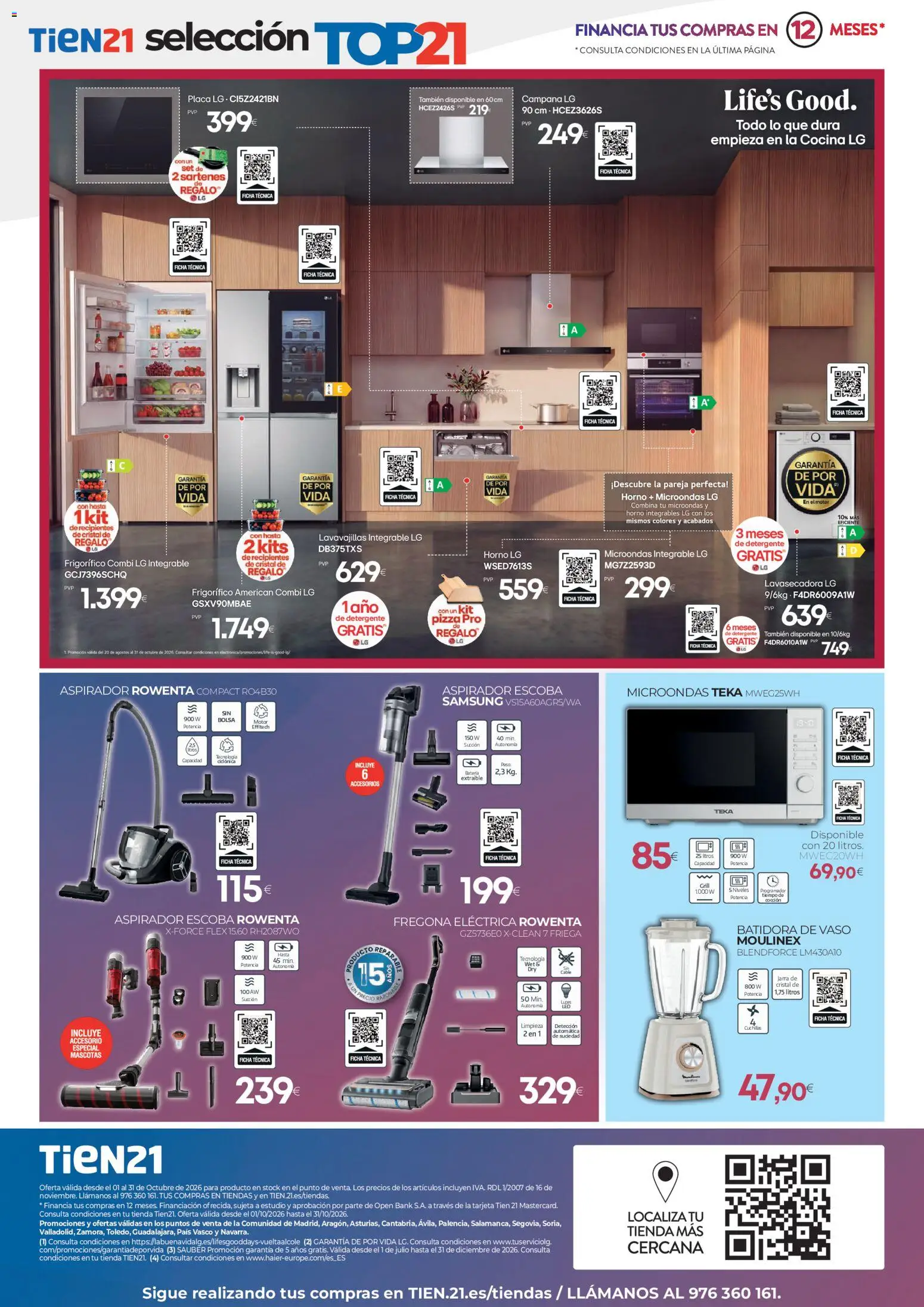 Tien 21 folleto │ válido desde el 01/10/2026 | Página: 4 | Productos: Detergente, Horno microondas, Combi, Batería