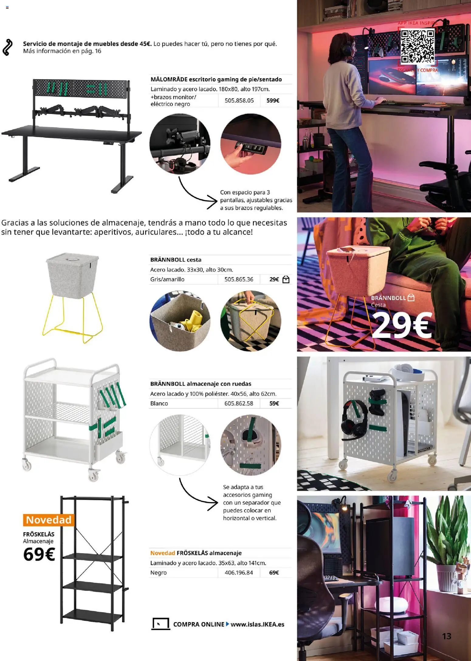 IKEA - Gaming │ válido desde el 01/10/2026 | Página: 13 | Productos: Muebles, Auriculares, Almacenaje, Cesta