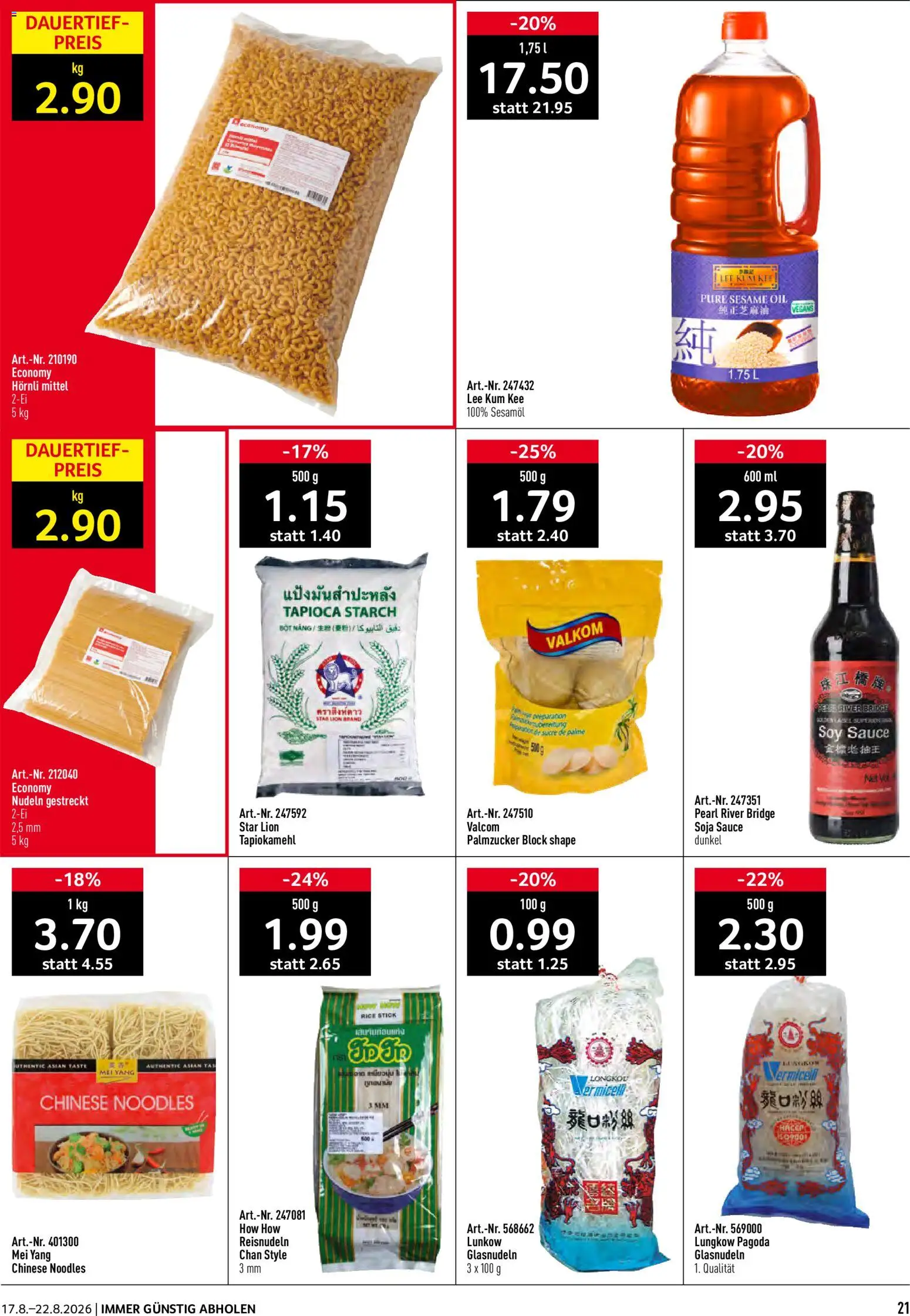 Prodega aktionen – gültig ab 17.08.2026 | Seite: 21 | Produkte: Nudeln