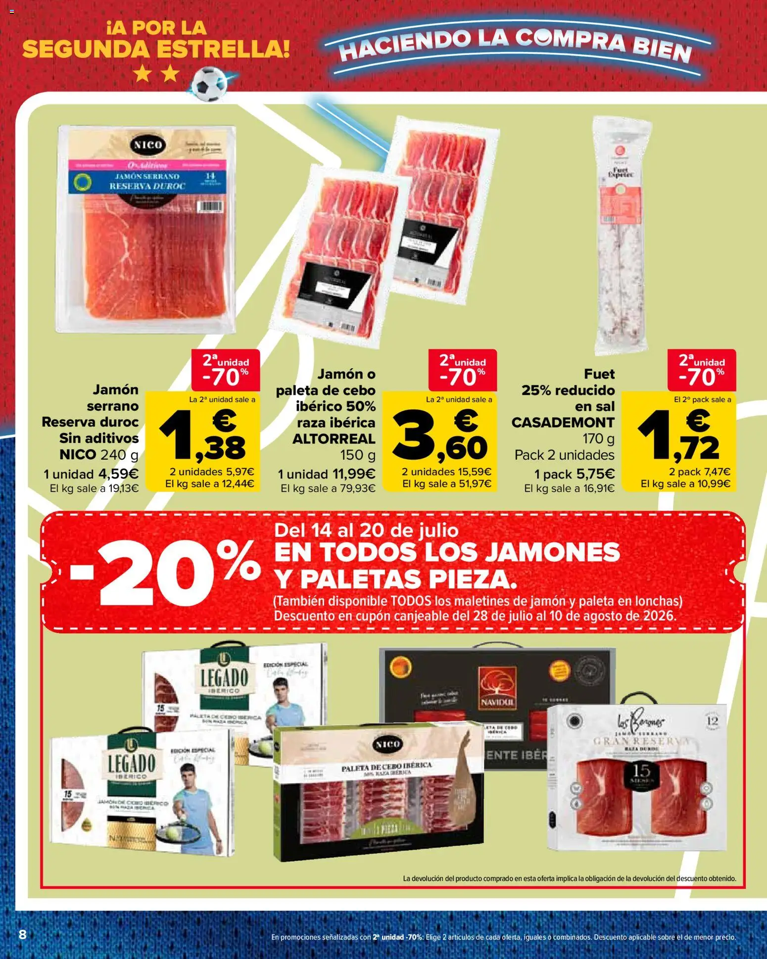 Carrefour Especial final │ válido desde el 17/07/2026 | Página: 8 | Productos: Jamón serrano, Jamón