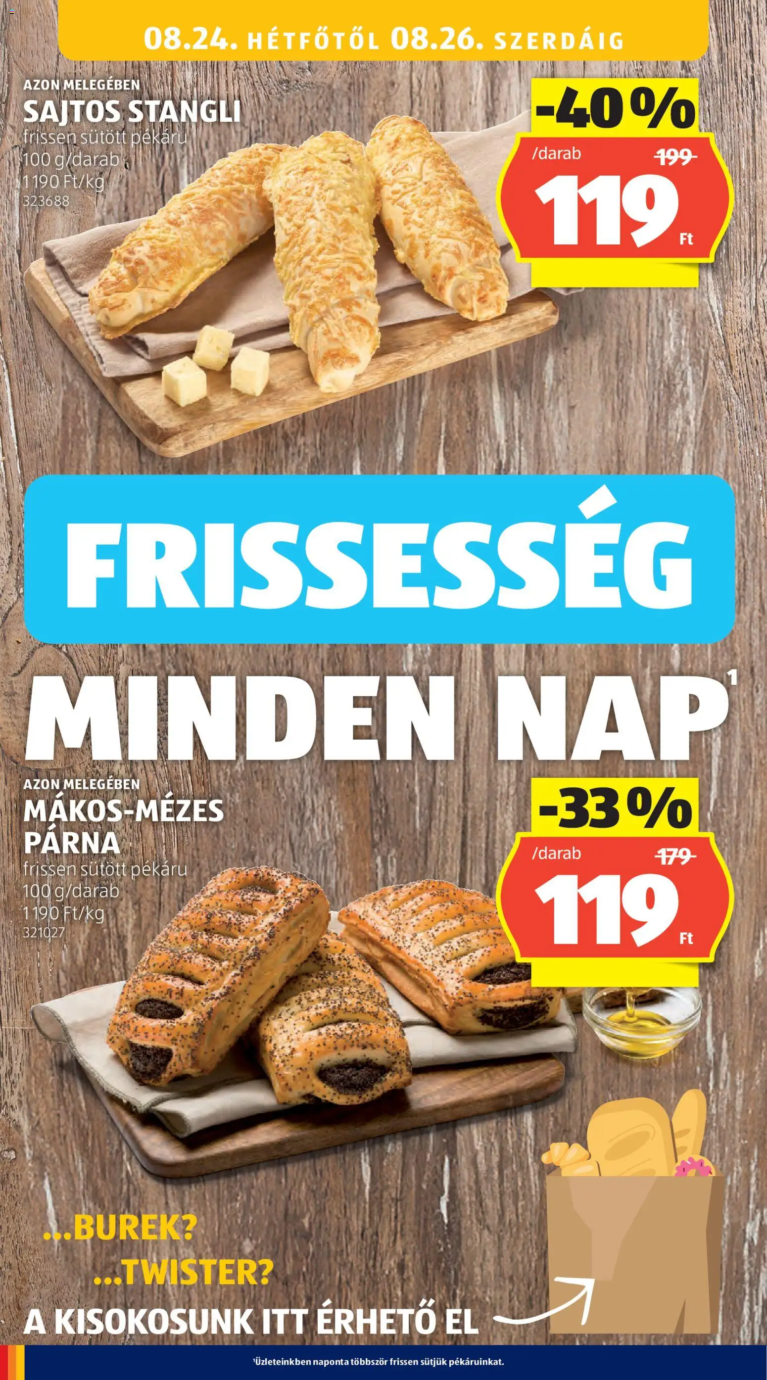 Aldi akciós ujság - amely érvényes a következő dátumtól: 2026.08.21. | Oldal: 30 | Termékek: Stangli, Párna