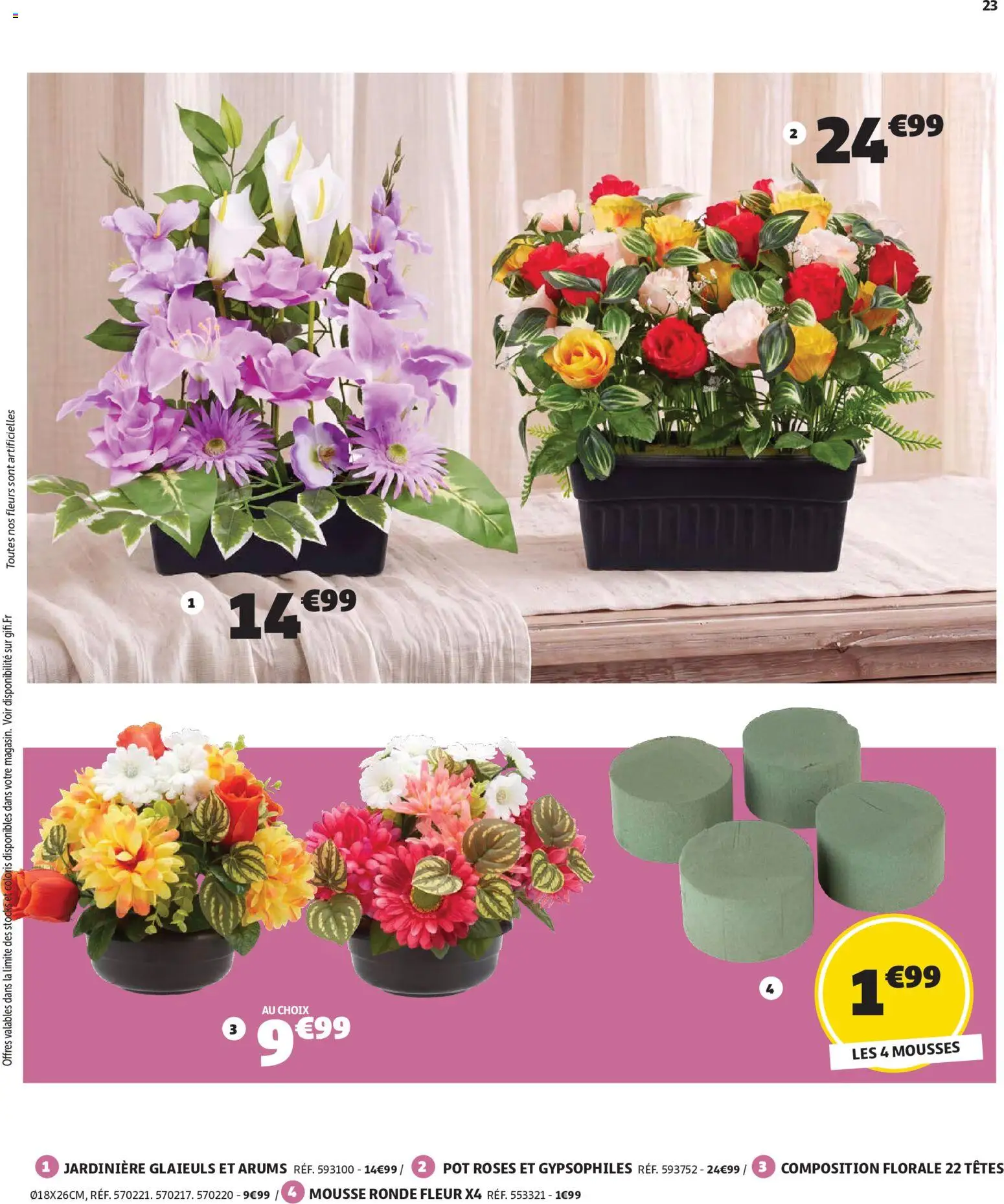 {H1} | Page: 23 | Produits: Fleurs, Jardinière, Mousse