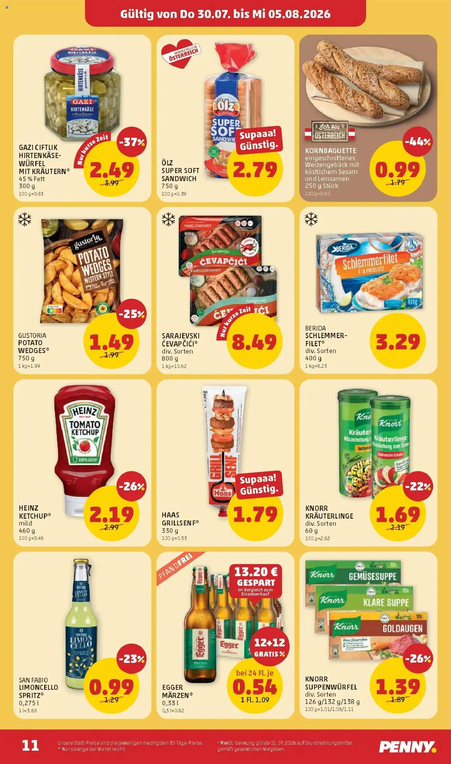 Penny Markt Die ganze Woche sparen gültig ab 30.07.2026 | Seite: 11 | Produkte: Ketchup, Grill