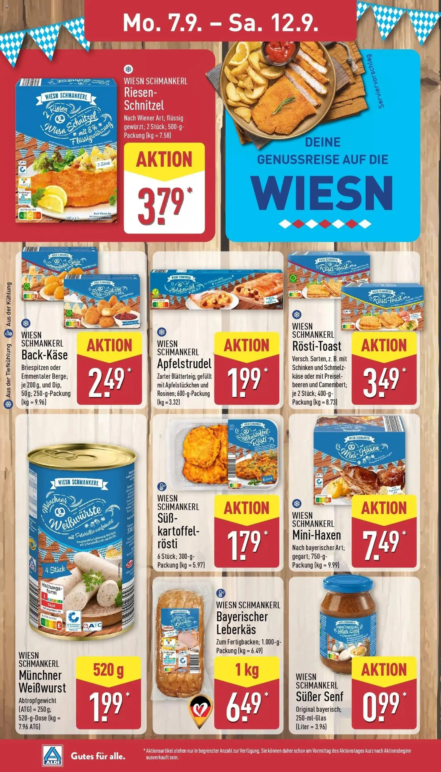 Aldi Aktueller Prospekt (ab 07.09.2026) » Angebote Online | Seite: 10 | Produkte: Käse, Weißwurst, Schnitzel, Petersilie